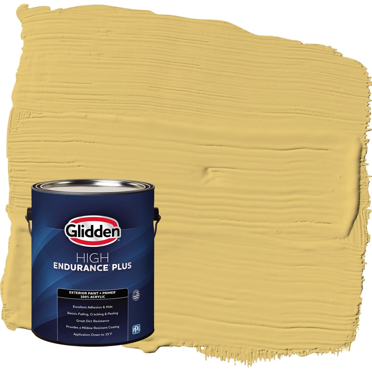 Glidden HEP Tropical Siesta / Yellow Satin Exterior Paint with Primer, 1 Gallon