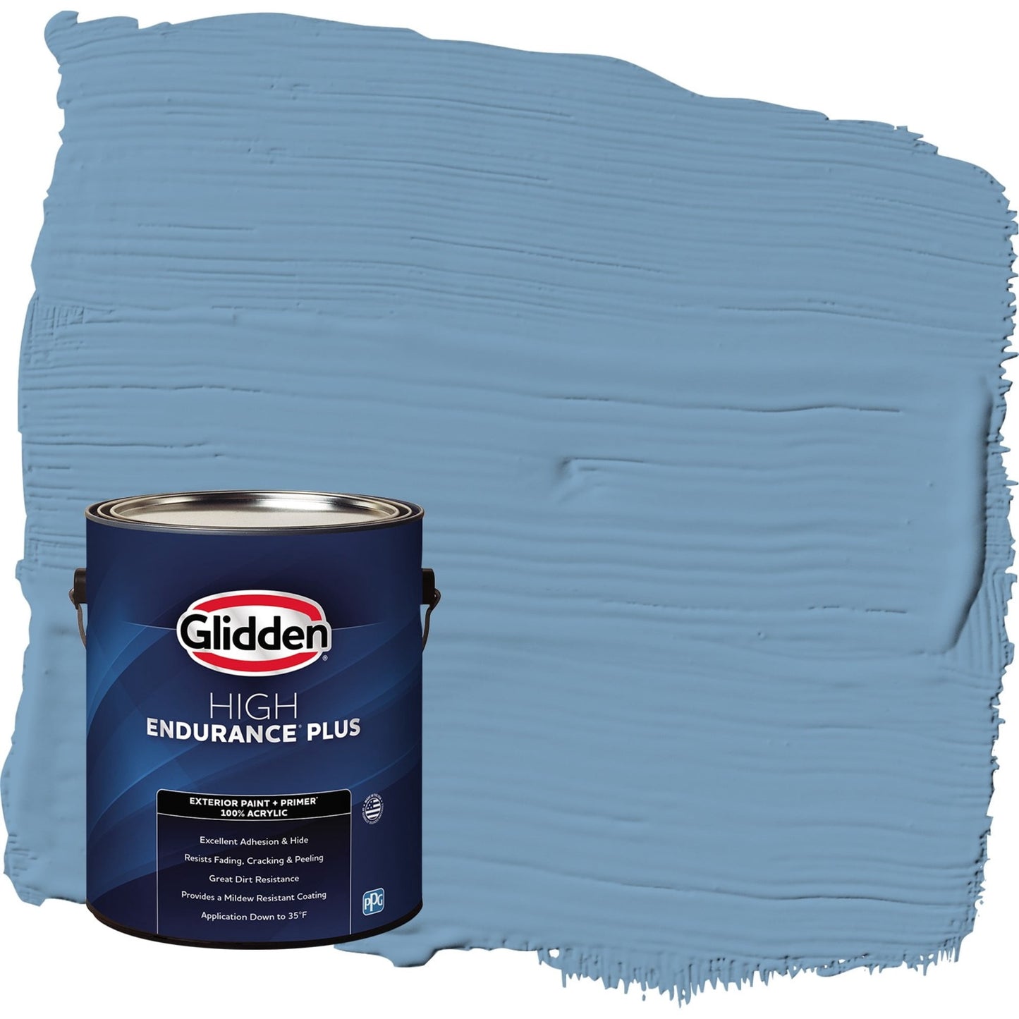 Glidden HEP Walden Pond / Blue Satin Exterior Paint with Primer, 1 Gallon