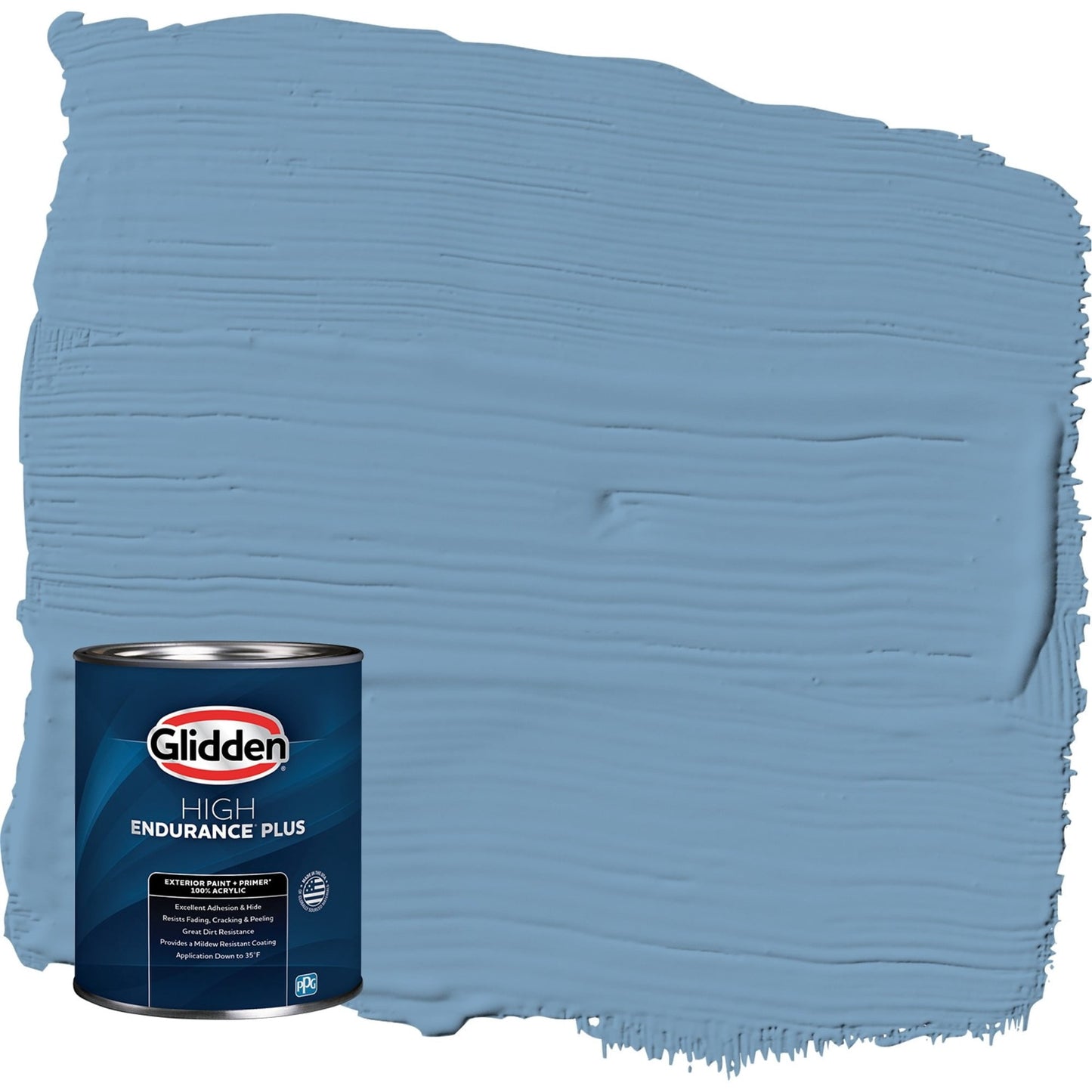 Glidden HEP Walden Pond / Blue Semi-Gloss Exterior Paint with Primer, 1 Quart