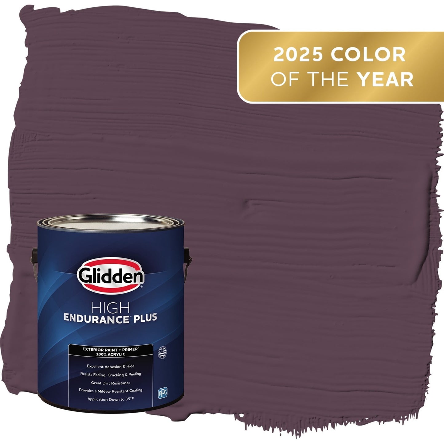 Glidden HEP Purple Basil / Purple Semi-Gloss Exterior Paint with Primer, 1 Gallon