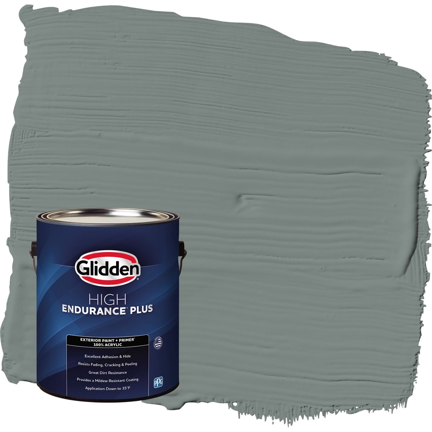 Glidden HEP Thunderbolt / Gray Semi-Gloss Exterior Paint with Primer, 1 Gallon