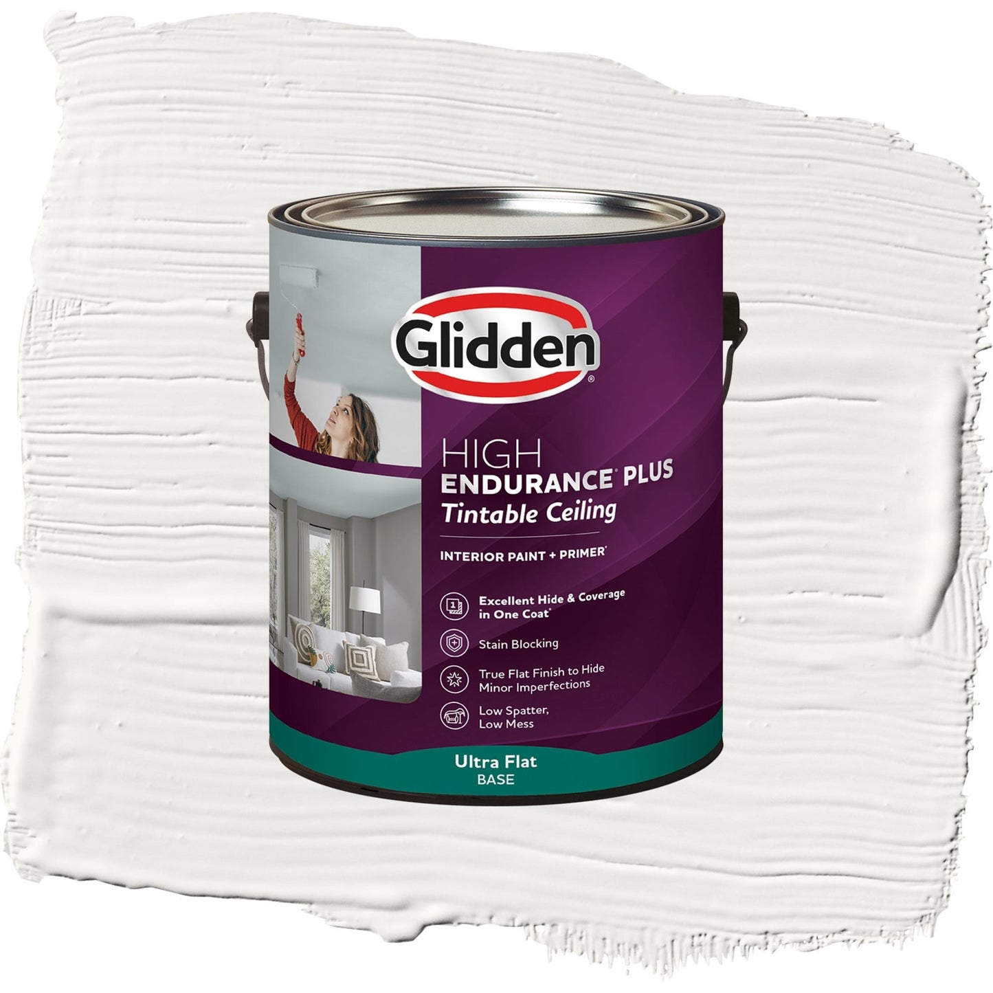 Glidden Glidden HEP Interior Ceiling Paint, Silver Feather/Beige, Flat, 1 Gallon