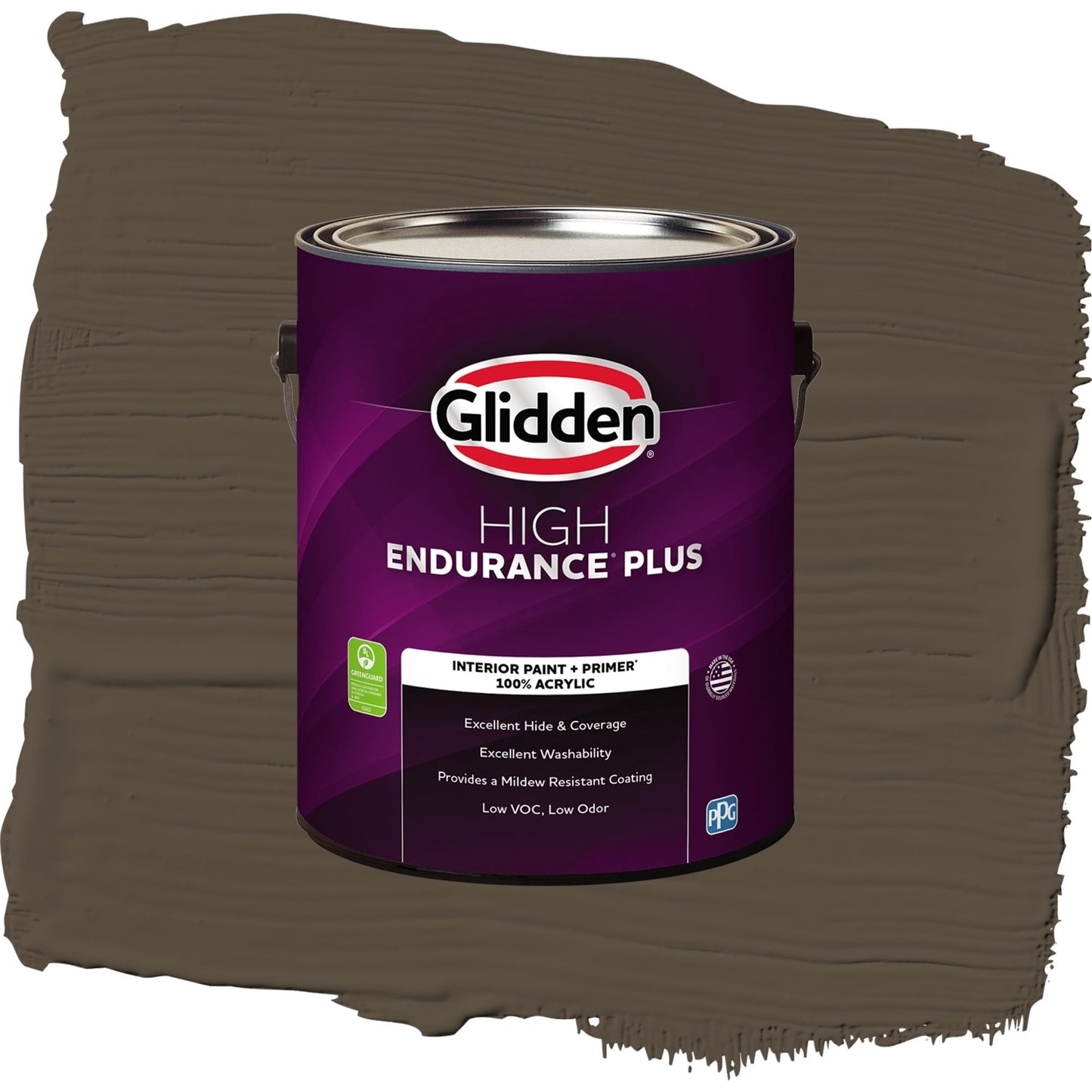 Glidden HEP Afternoon Tea / Brown, Flat Interior Paint with Primer, 1 Gallon