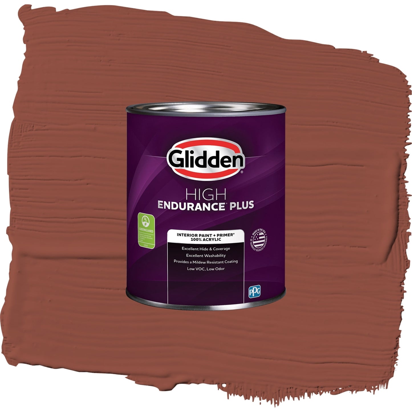 Glidden HEP Baked Bean / Red, Eggshell Interior Paint with Primer, 1 Quart