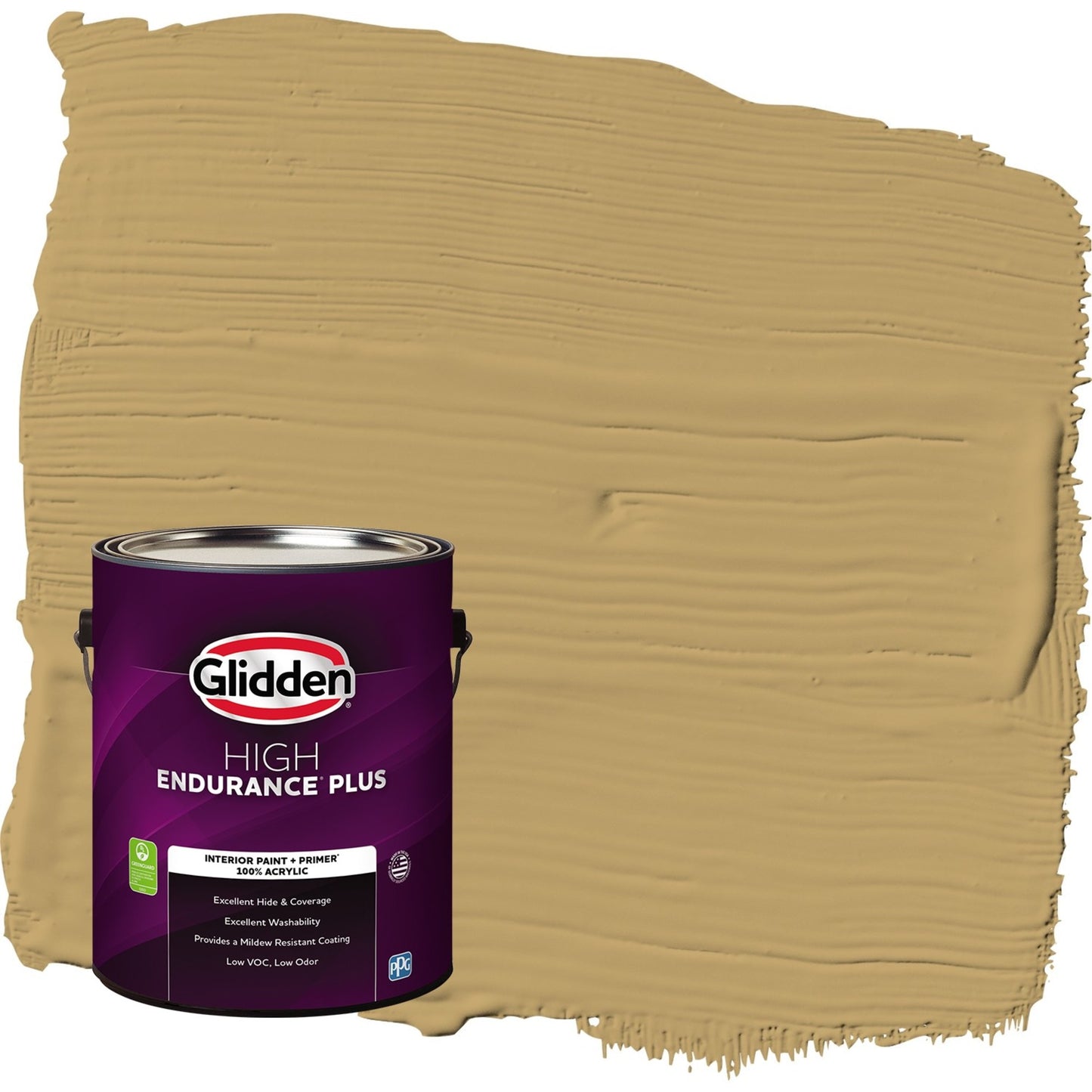 Glidden HEP Buffalo Hide / Pintura Interior Amarilla Mate con Primer, 1 Galón