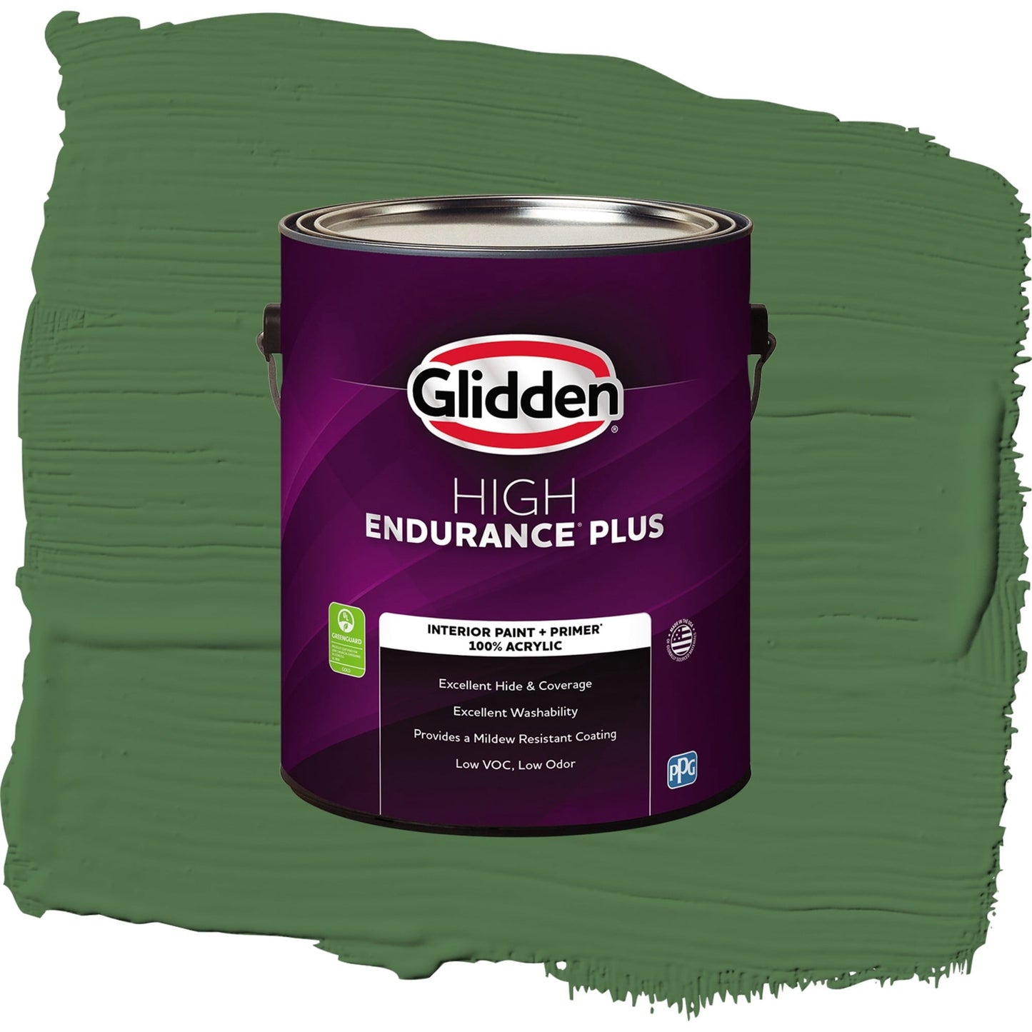 Glidden HEP Clover Leaf / Green, Flat Interior Paint with Primer, 1 Gallon