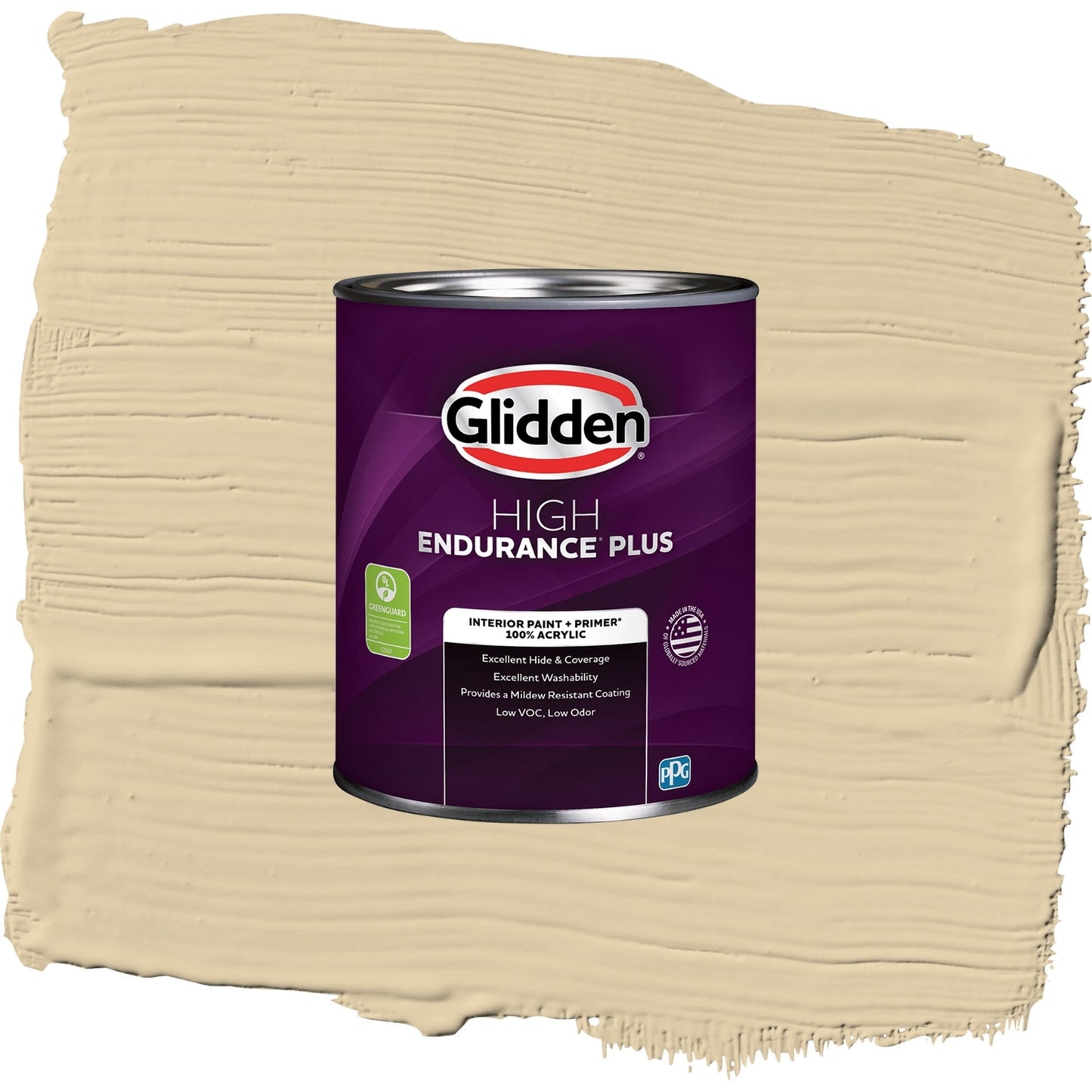 Glidden HEP Cookie Dough / Beige, Eggshell Interior Paint with Primer, 1 Quart