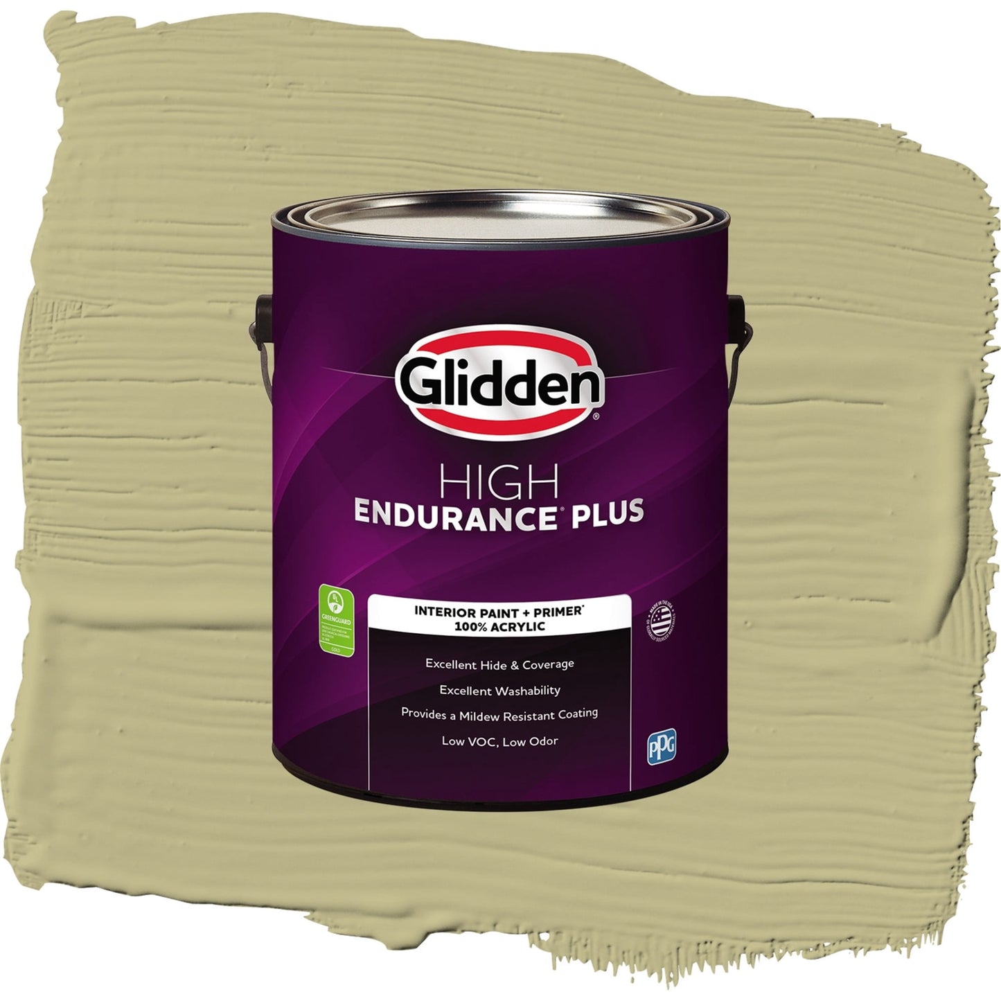 Glidden HEP Cress Green / Green, Flat Interior Paint with Primer, 1 Gallon
