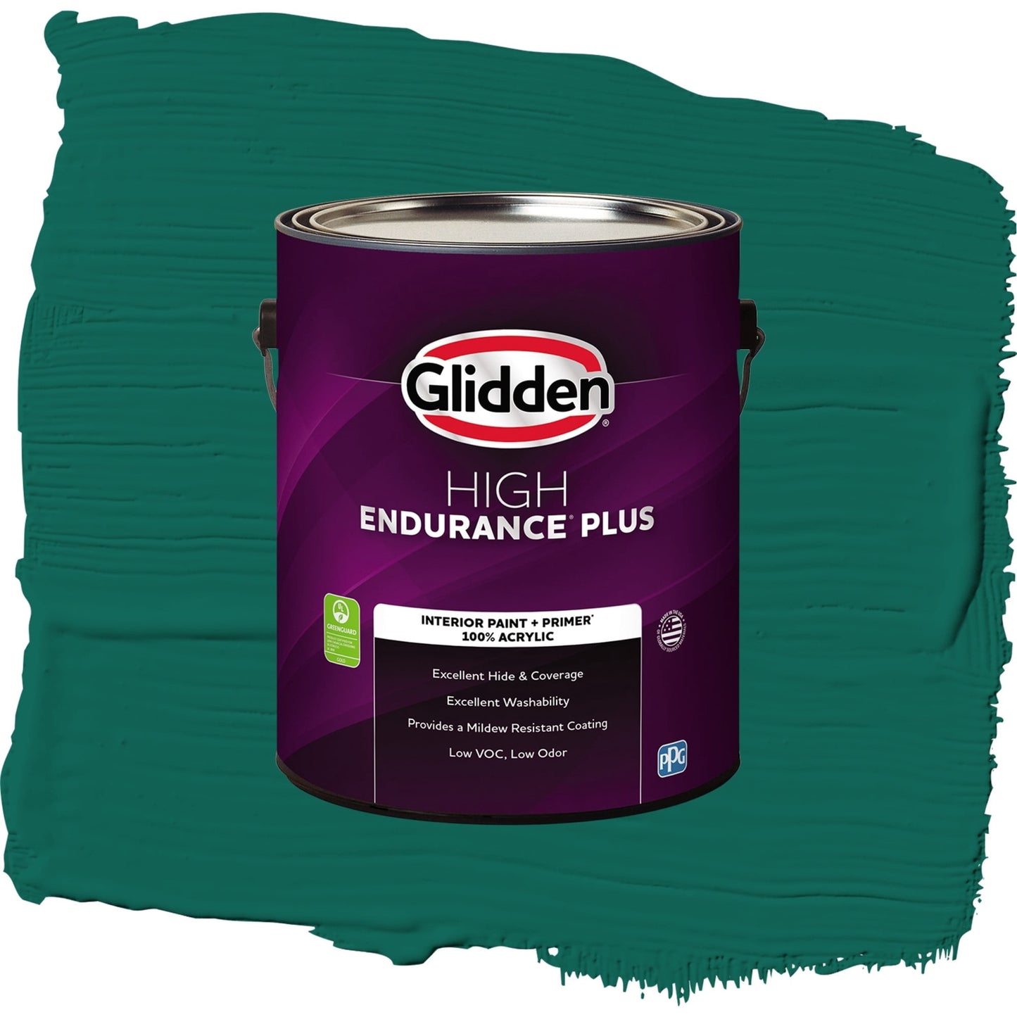 Glidden HEP Deep Veridian / Green, Flat Interior Paint with Primer, 1 Gallon