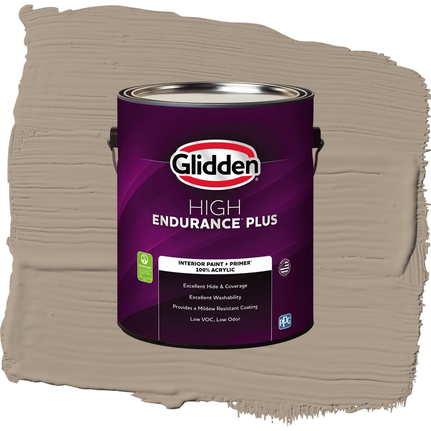 Glidden HEP Diversion / Gray, Eggshell Interior Paint with Primer, 1 Gallon