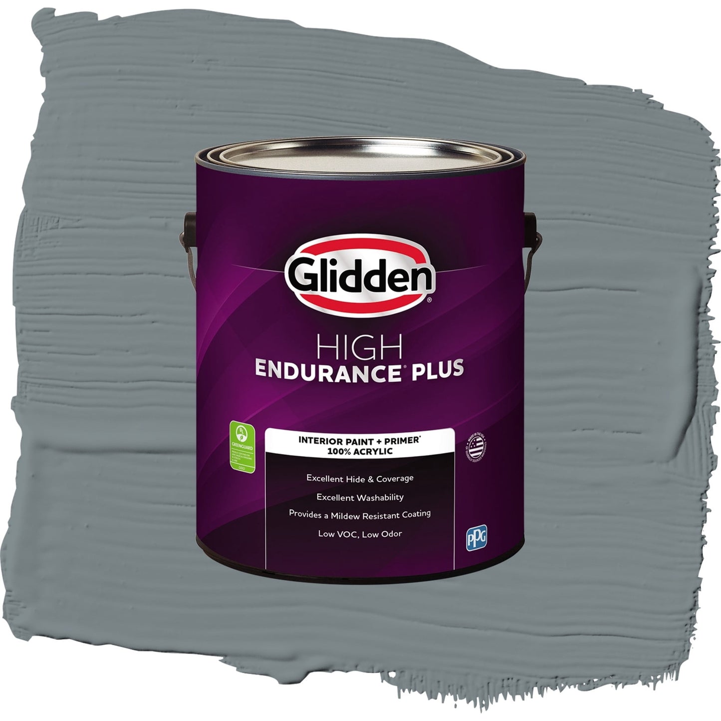 Glidden HEP Garrison Gray / Grey, Semi-Gloss Interior Paint with Primer, 1 Gallon