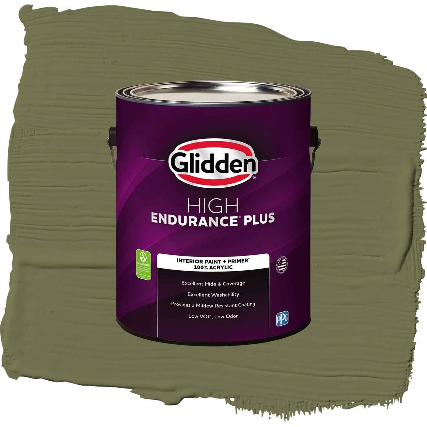 Glidden HEP Gratefully Grass / Green, Semi-Gloss Interior Paint with Primer, 1 Gallon