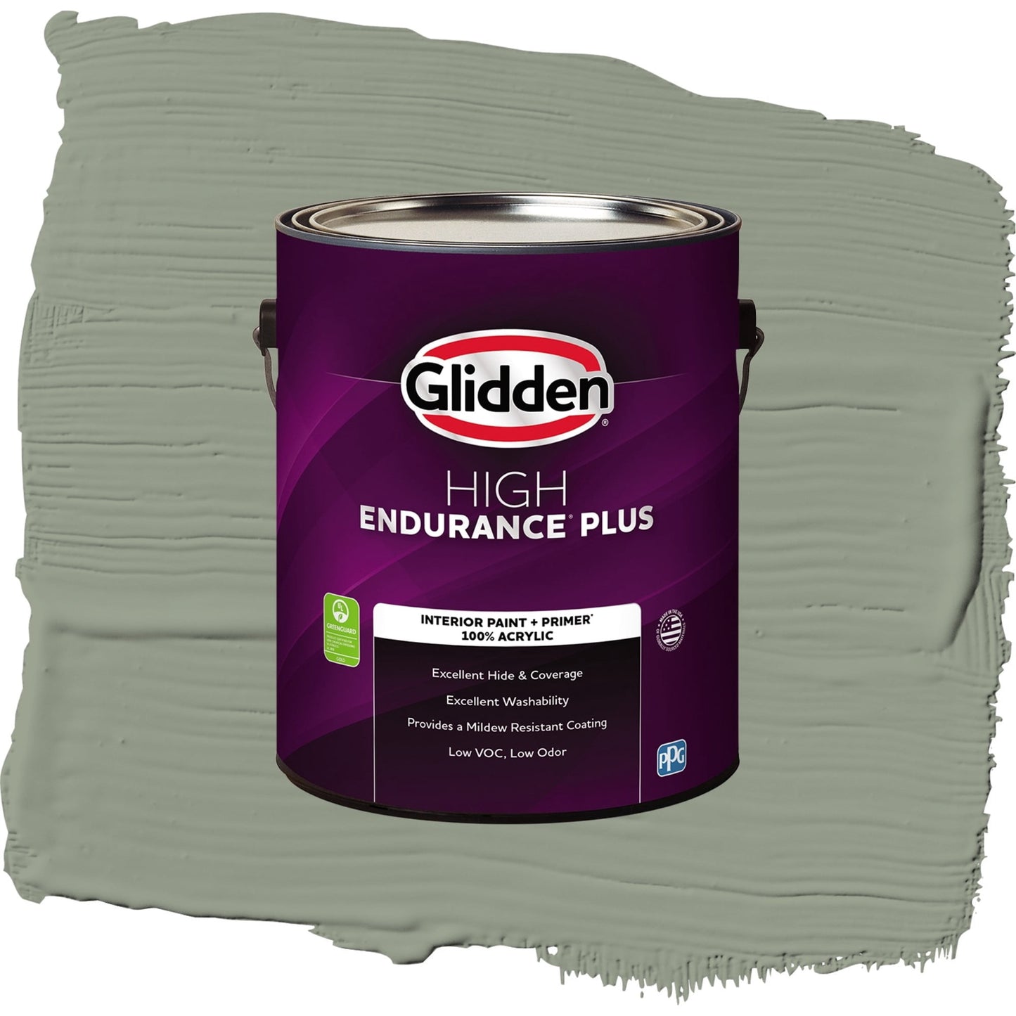 Glidden HEP Green Tea Leaf / Green, Flat Interior Paint with Primer, 1 Gallon