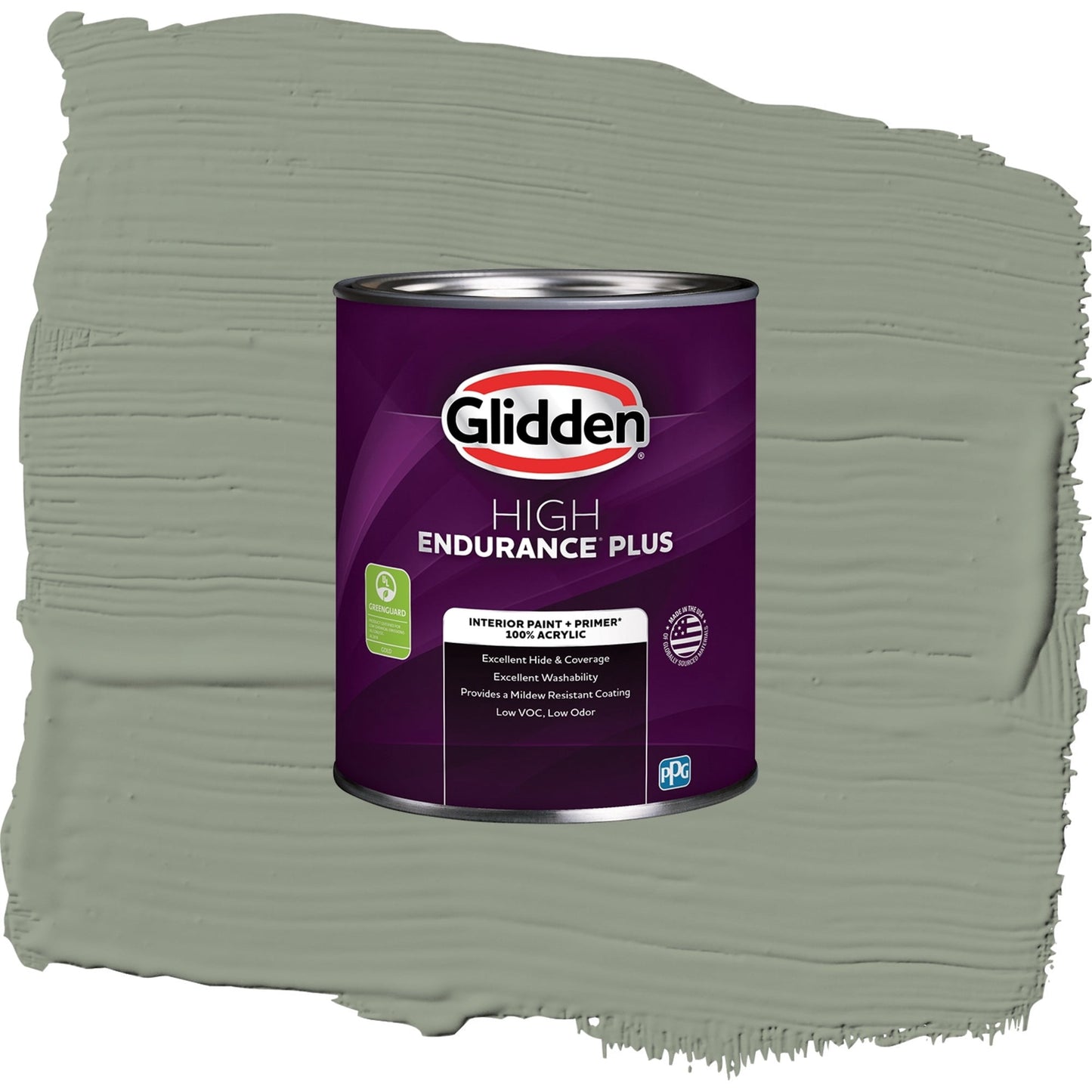 Glidden HEP Green Tea Leaf / Green, Semi-Gloss Interior Paint with Primer, 1 Quart