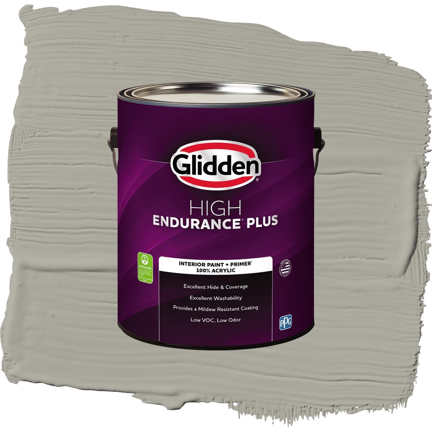Glidden HEP Hot Stone / Gray, Flat Interior Paint with Primer, 1 Gallon
