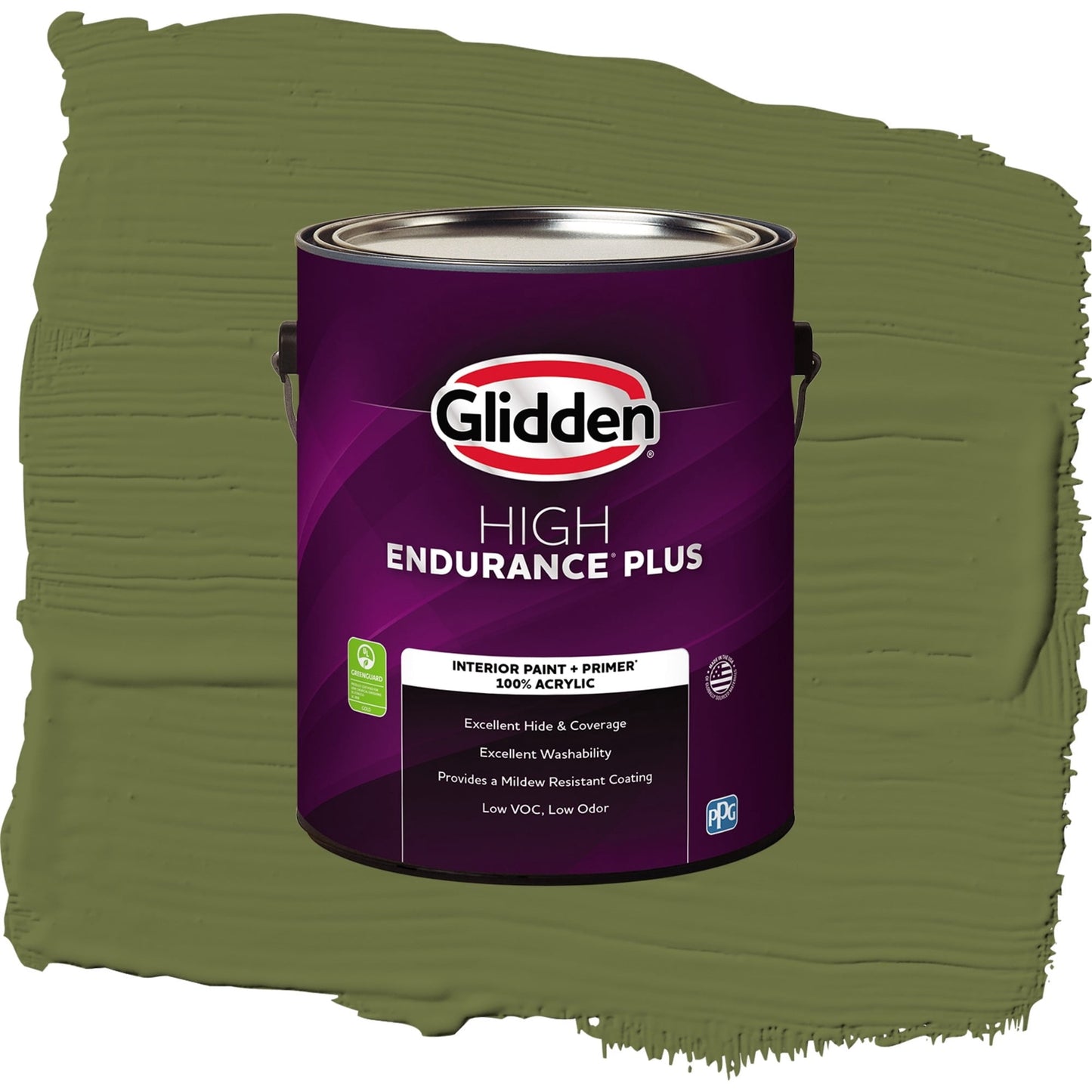 Glidden HEP Oakmoss / Green, Eggshell Interior Paint with Primer, 1 Gallon