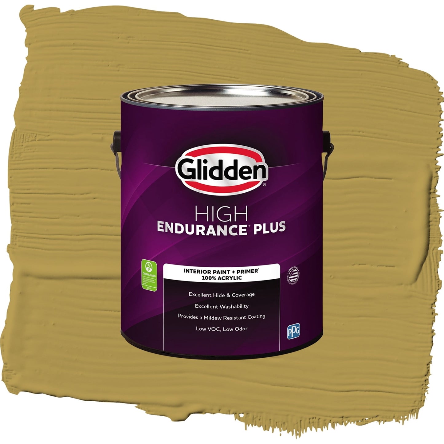 Glidden HEP Obsession / Yellow, Flat Interior Paint with Primer, 1 Gallon