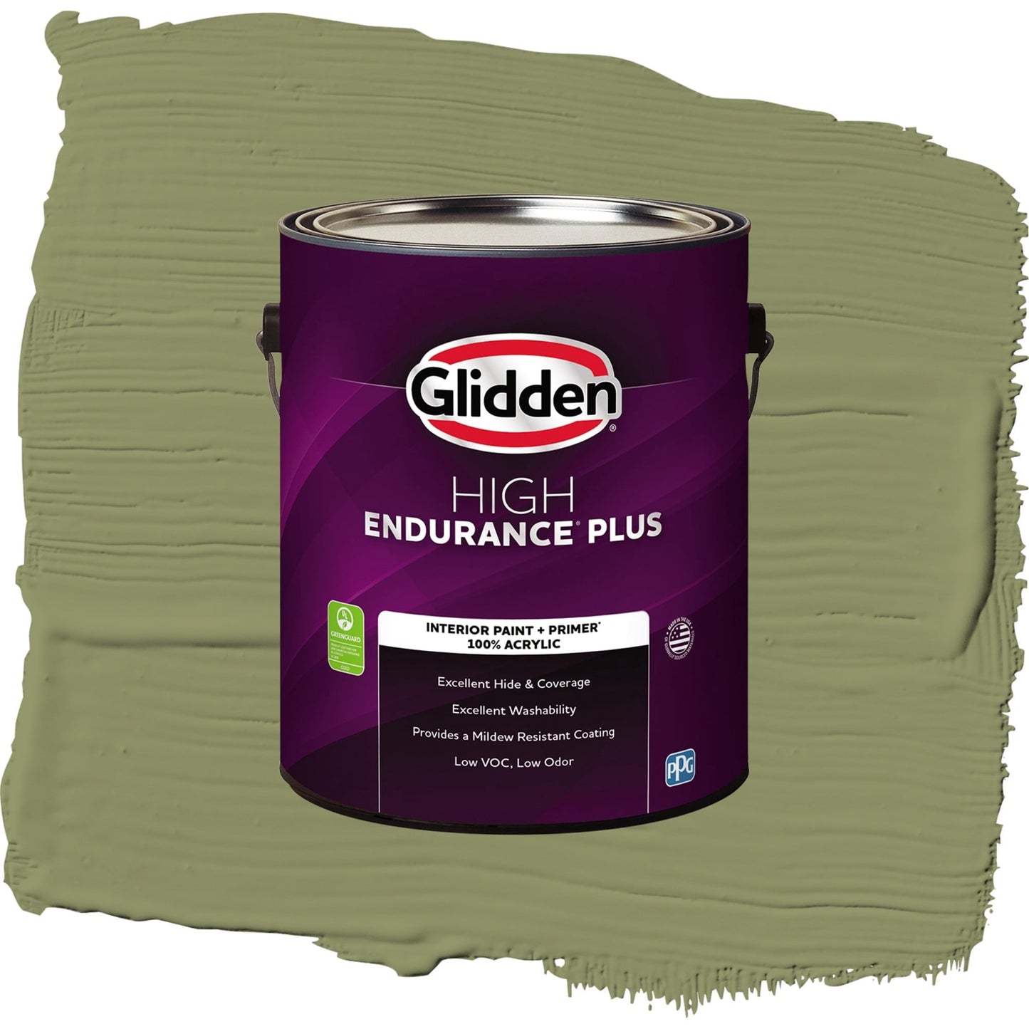 Glidden HEP Paid in Full / Green, Flat Interior Paint with Primer, 1 Gallon