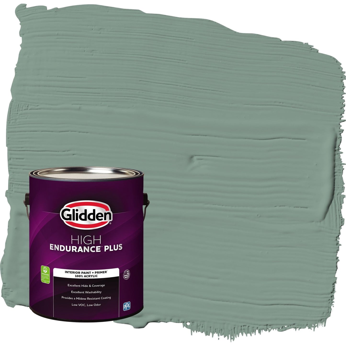 Glidden HEP Paradise Found / Green Eggshell Interior Paint with Primer, 1 Gallon