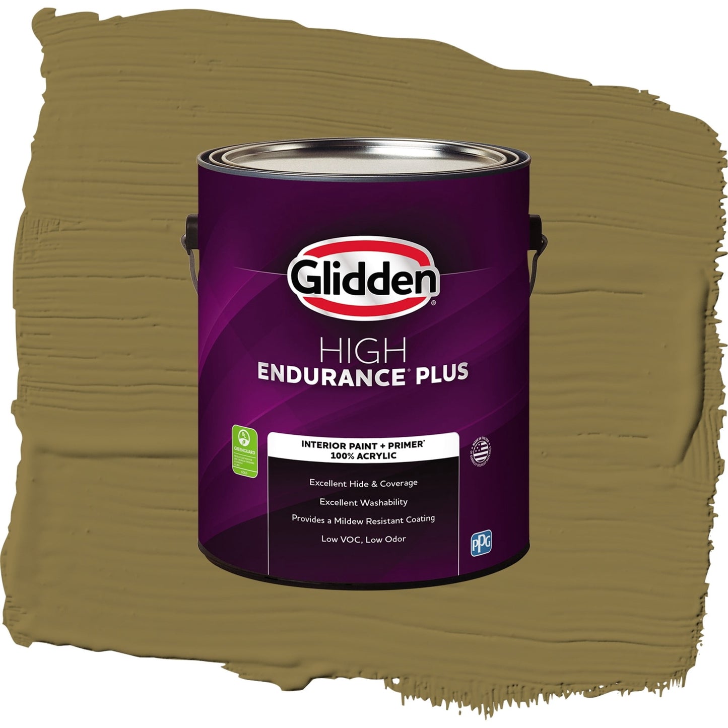 Glidden HEP Pickled Okra / Green, Flat Interior Paint with Primer, 1 Gallon
