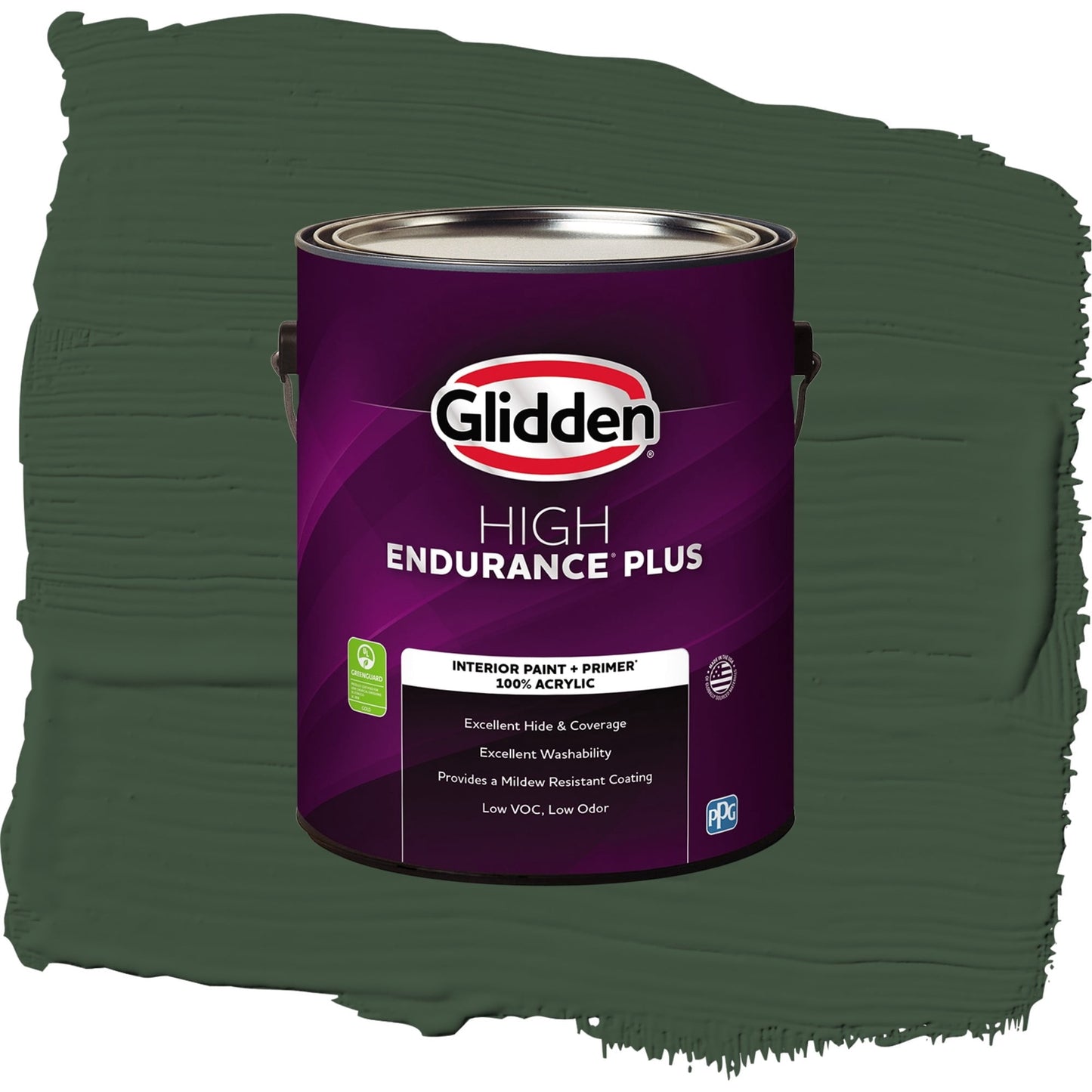 Glidden HEP Pine Forest / Green, Flat Interior Paint with Primer, 1 Gallon