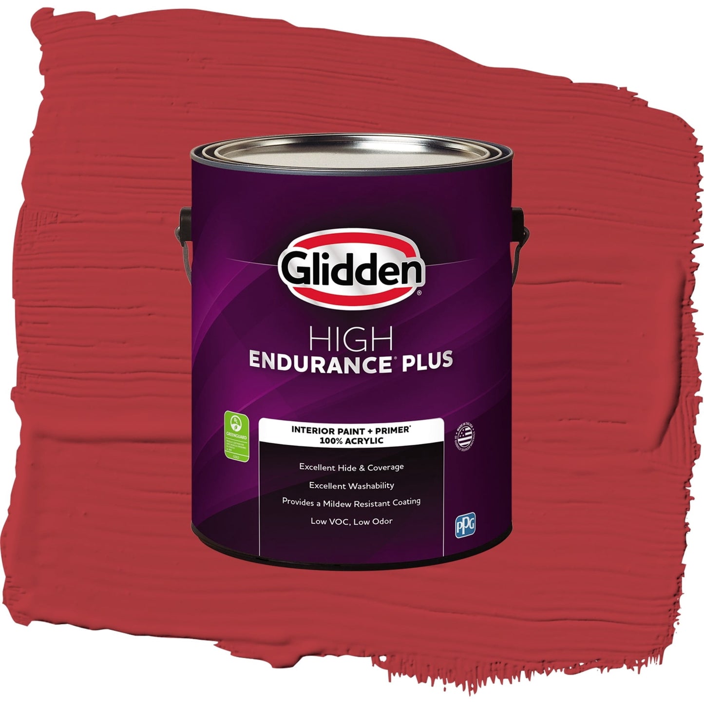 Glidden HEP Red Gumball / Red, Eggshell Interior Paint with Primer, 1 Gallon