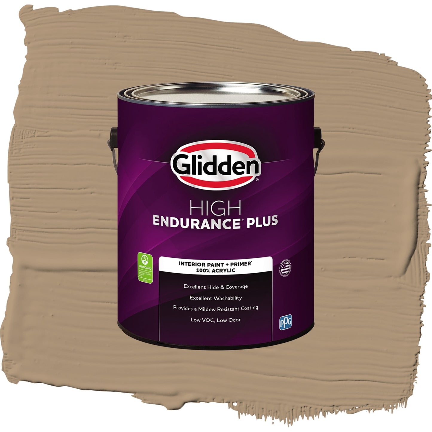 Glidden HEP Sauteed Mushroom / Beige, Flat Interior Paint with Primer, 1 Gallon