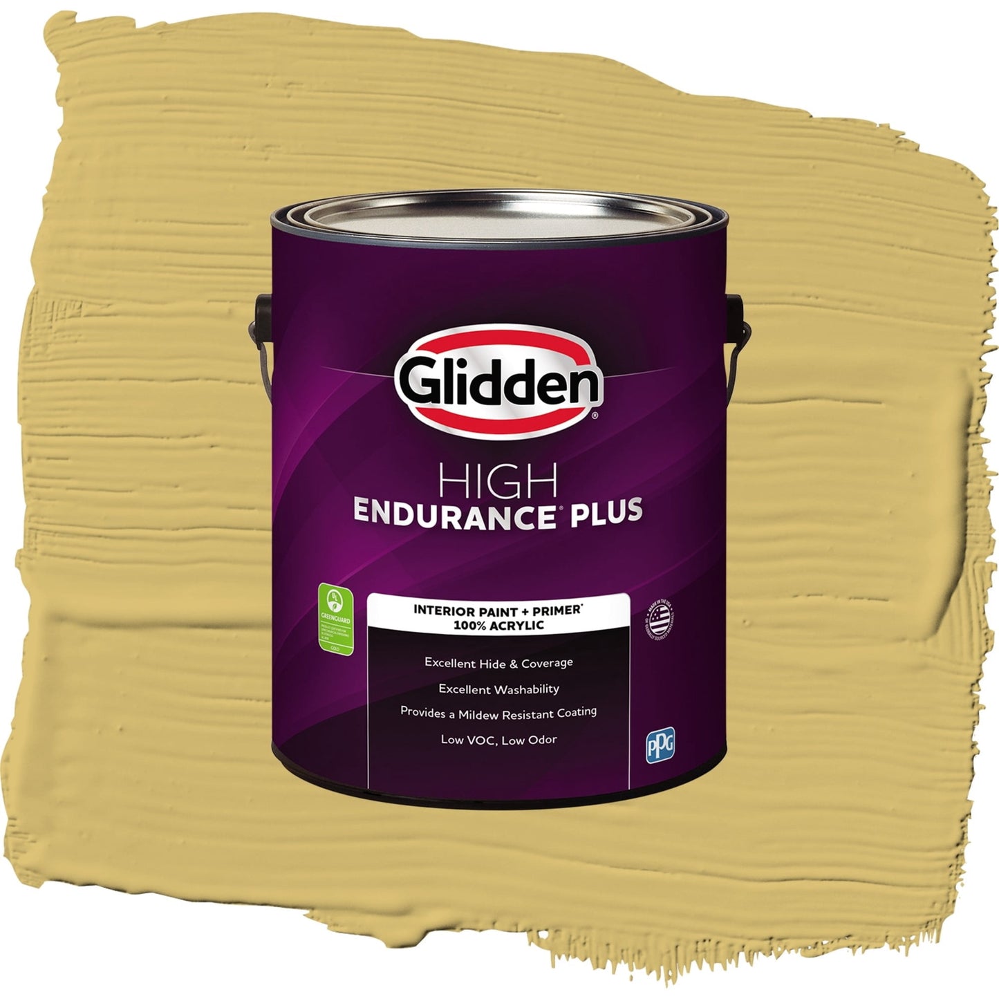 Glidden HEP Spicy Mustard / Yellow, Flat Interior Paint with Primer, 1 Gallon