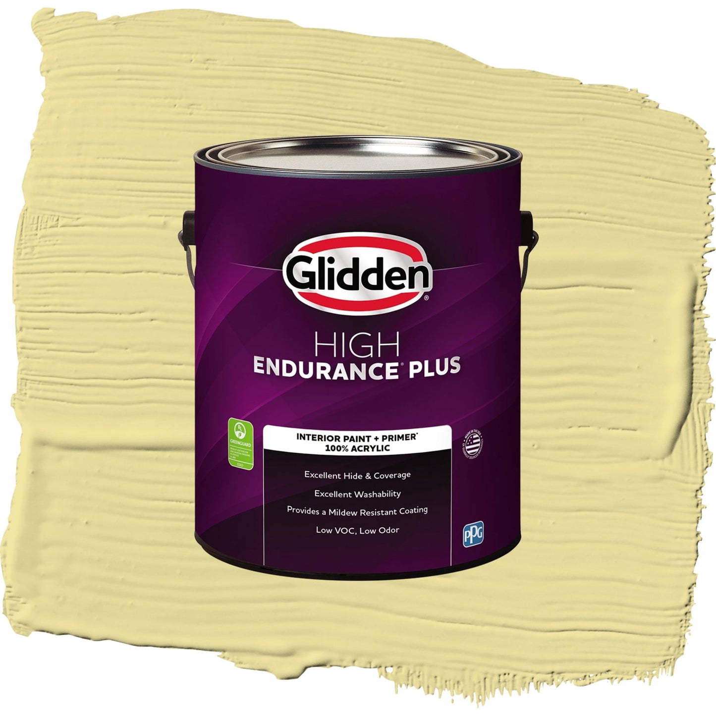 Glidden HEP Subtle Sunshine / Green, Flat Interior Paint with Primer, 1 Gallon