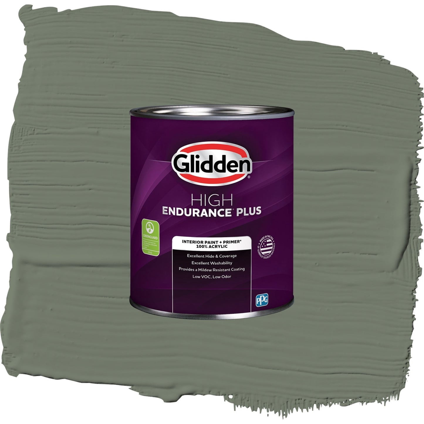 Glidden HEP Thyme Green / Green, Semi-Gloss Interior Paint with Primer, 1 Quart