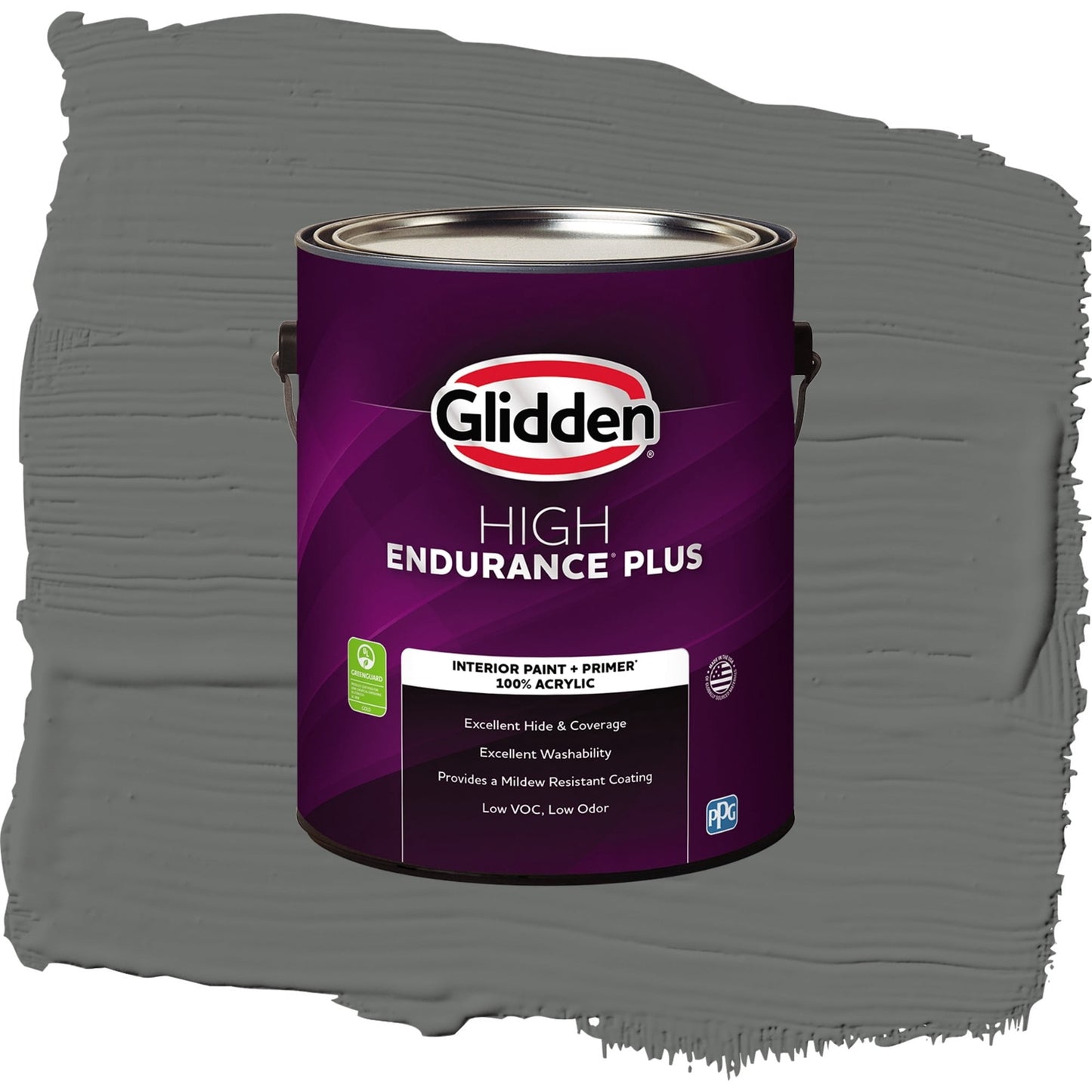 Glidden HEP Up in Smoke / Gray, Flat Interior Paint with Primer, 1 Gallon