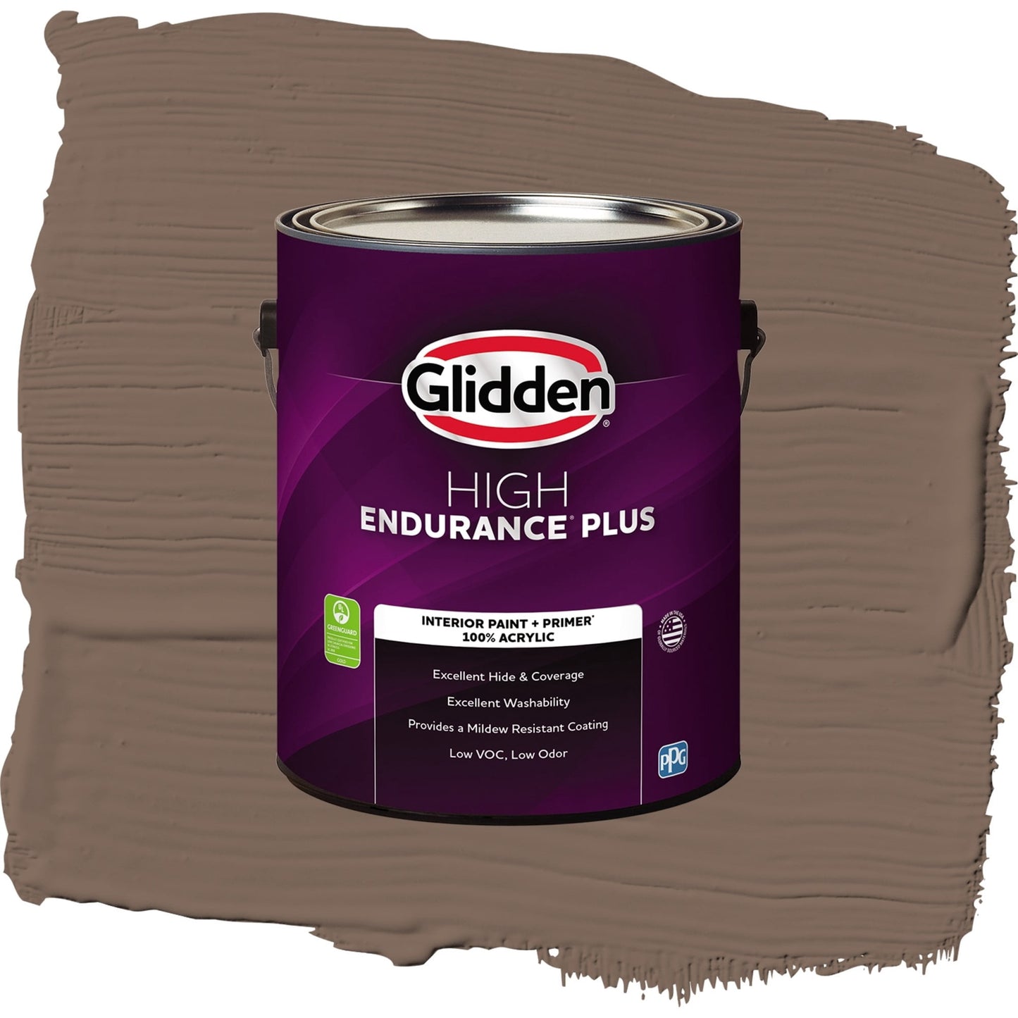 Glidden HEP Warrior / Brown, Flat Interior Paint with Primer, 1 Gallon