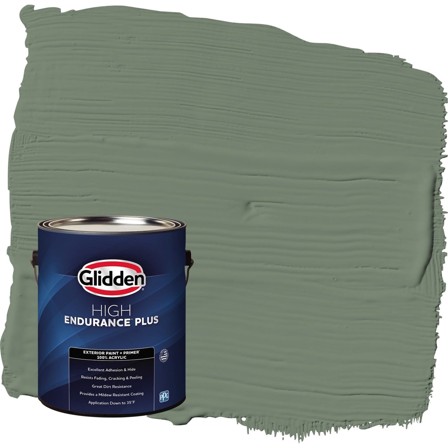 Glidden HEP Lottery Winnings / Green Satin Exterior Paint with Primer, 1 Gallon
