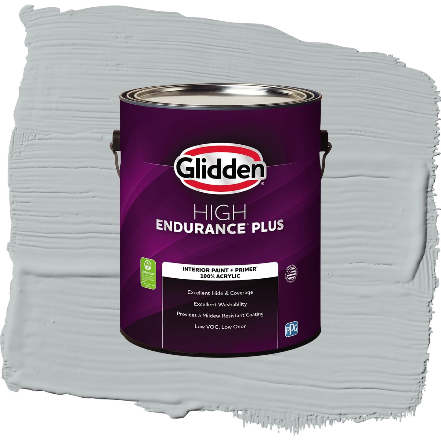 Glidden HEP Maiden Mist / Gray, Eggshell Interior Paint with Primer, 1 Gallon