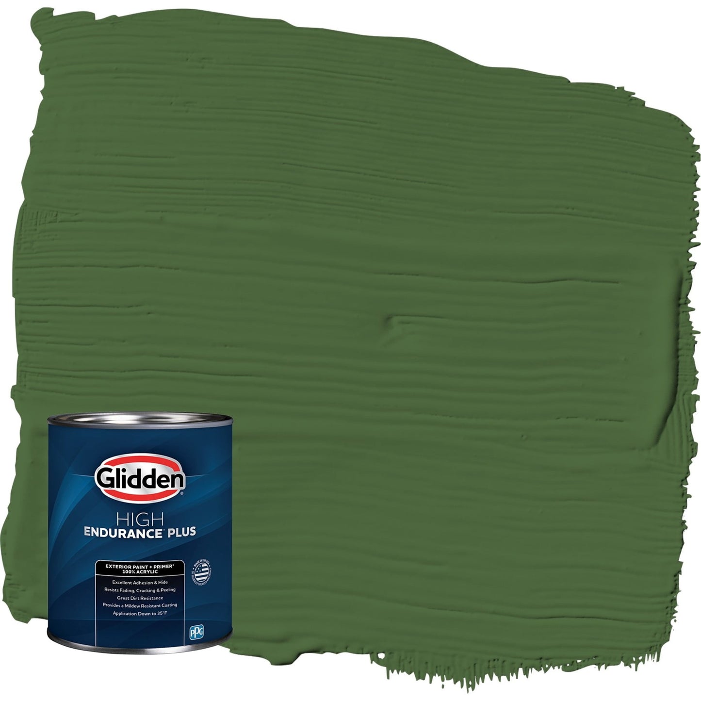Glidden HEP Mountain Forest / Green Satin Exterior Paint with Primer, 1 Quart