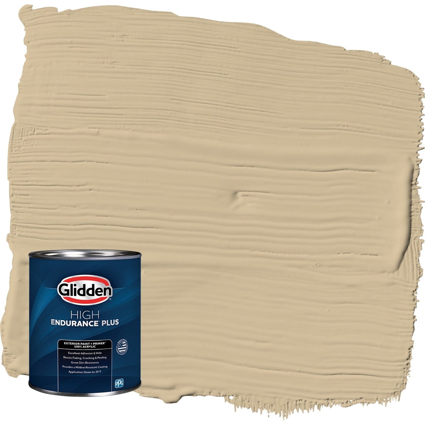 Glidden HEP Spiced Vinegar / Beige Satin Exterior Paint with Primer, 1 Quart