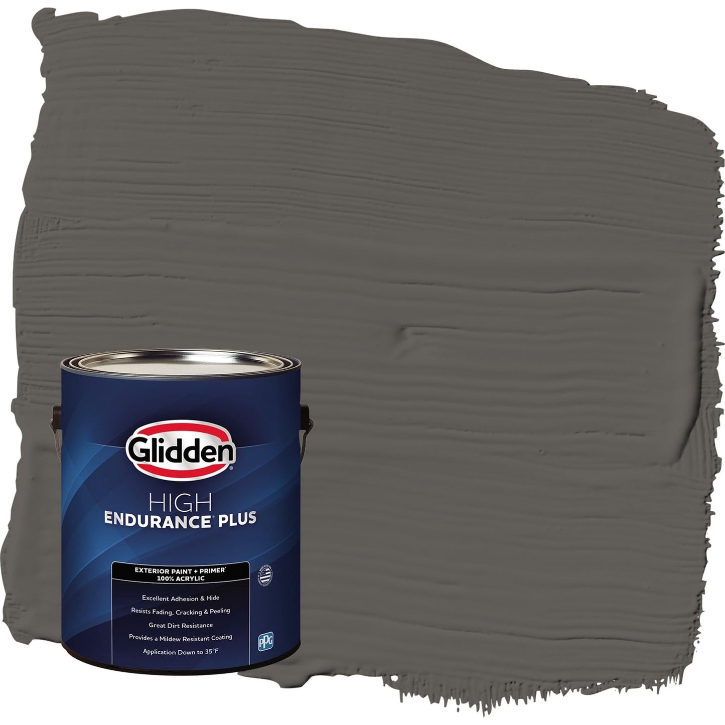 Glidden HEP Stone's Throw / Gray Satin Exterior Paint with Primer, 1 Gallon