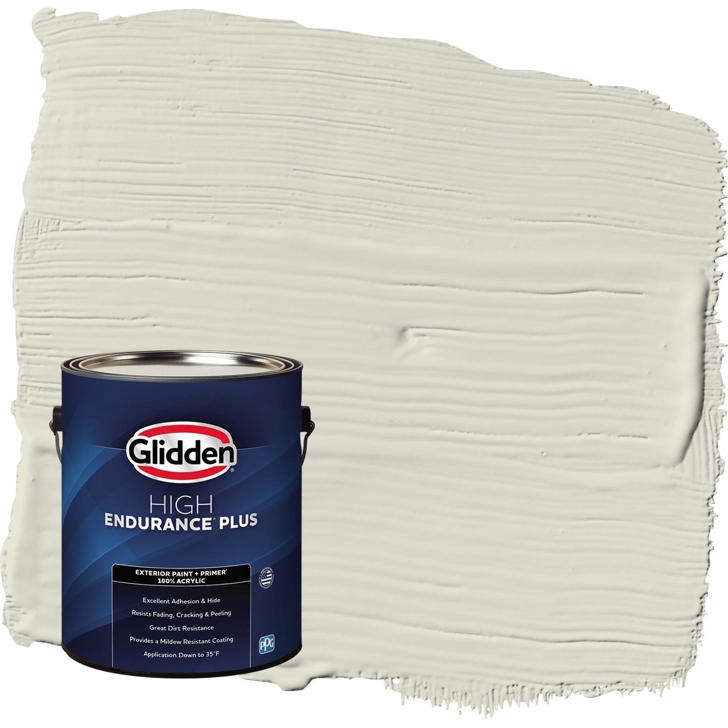 Glidden HEP Veil Of Dusk / Gray Flat Exterior Paint with Primer, 1 Gallon
