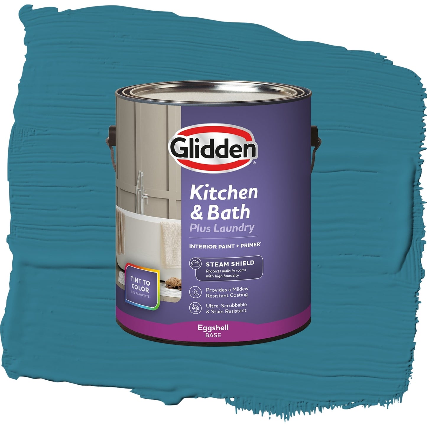 Glidden Glidden Kitchen Bath and Laundry Adventure / Blue, Eggshell Interior Paint with Primer, 1 Gallon