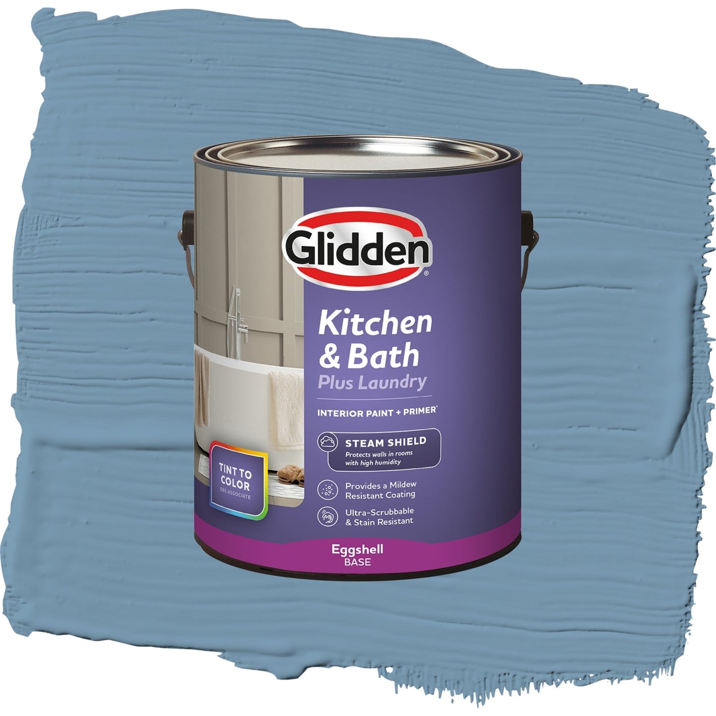 Glidden Glidden Kitchen Bath and Laundry American Anthem / Blue, Eggshell Interior Paint with Primer, 1 Gallon