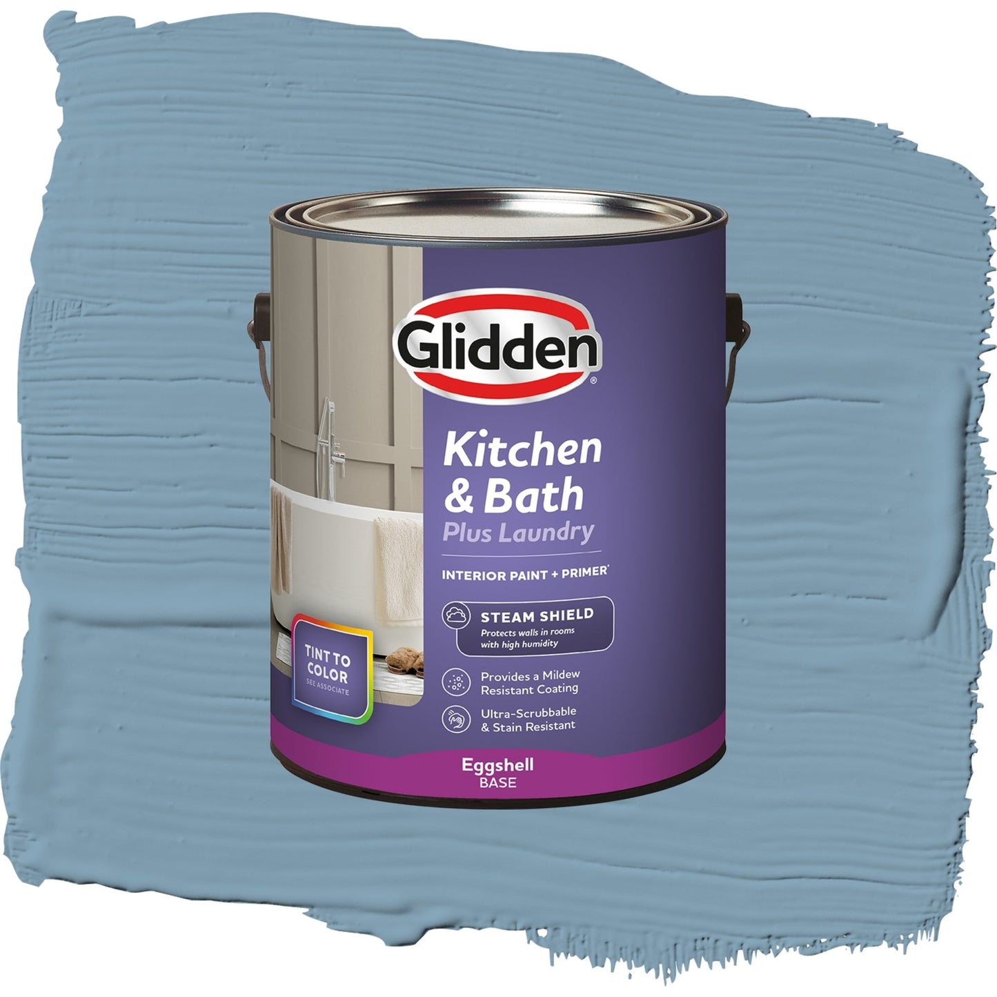 Glidden Glidden Kitchen Bath and Laundry Americana / Blue, Eggshell Interior Paint with Primer, 1 Gallon