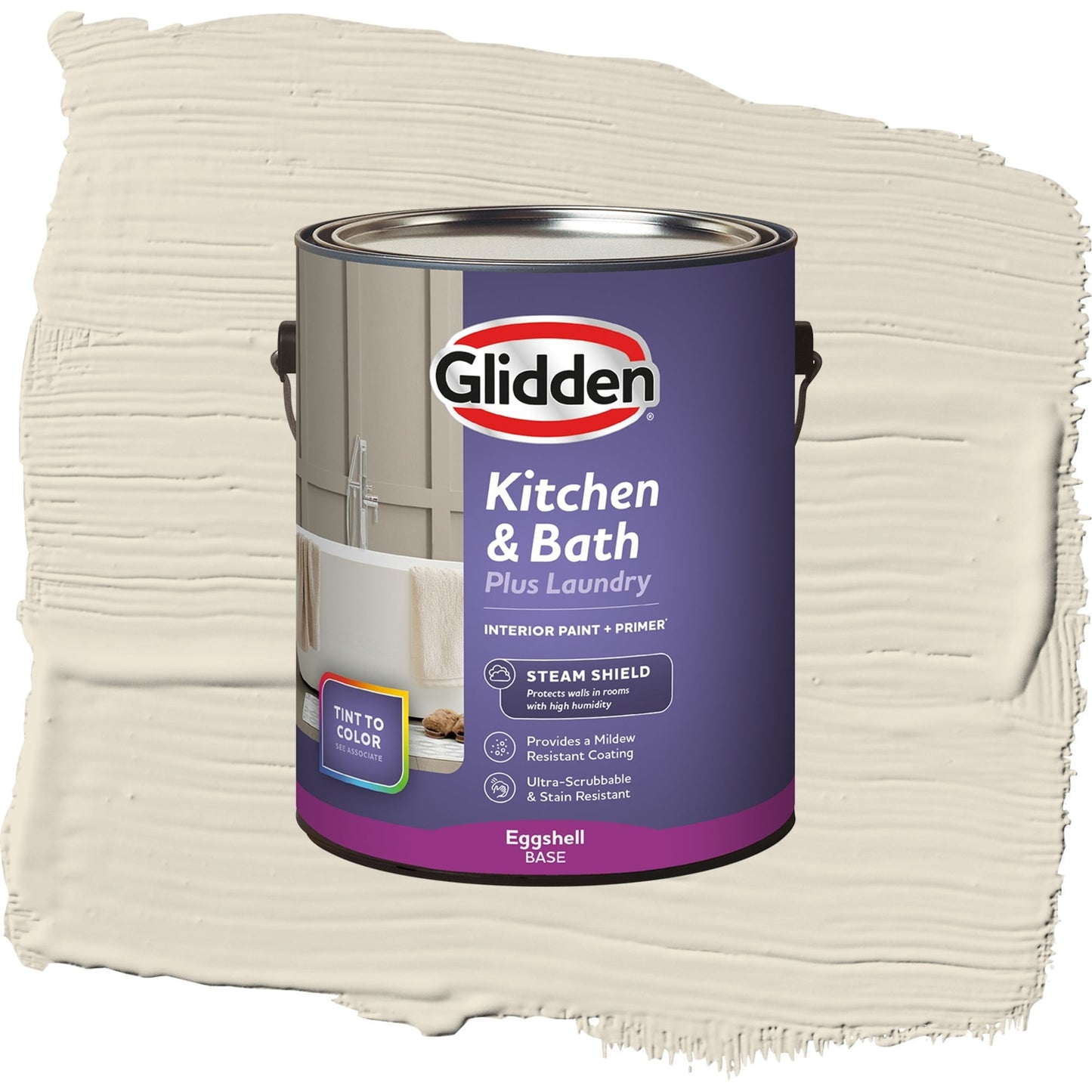 Glidden Glidden Kitchen Bath and Laundry Antique White / Gray, Eggshell Interior Paint with Primer, 1 Gallon