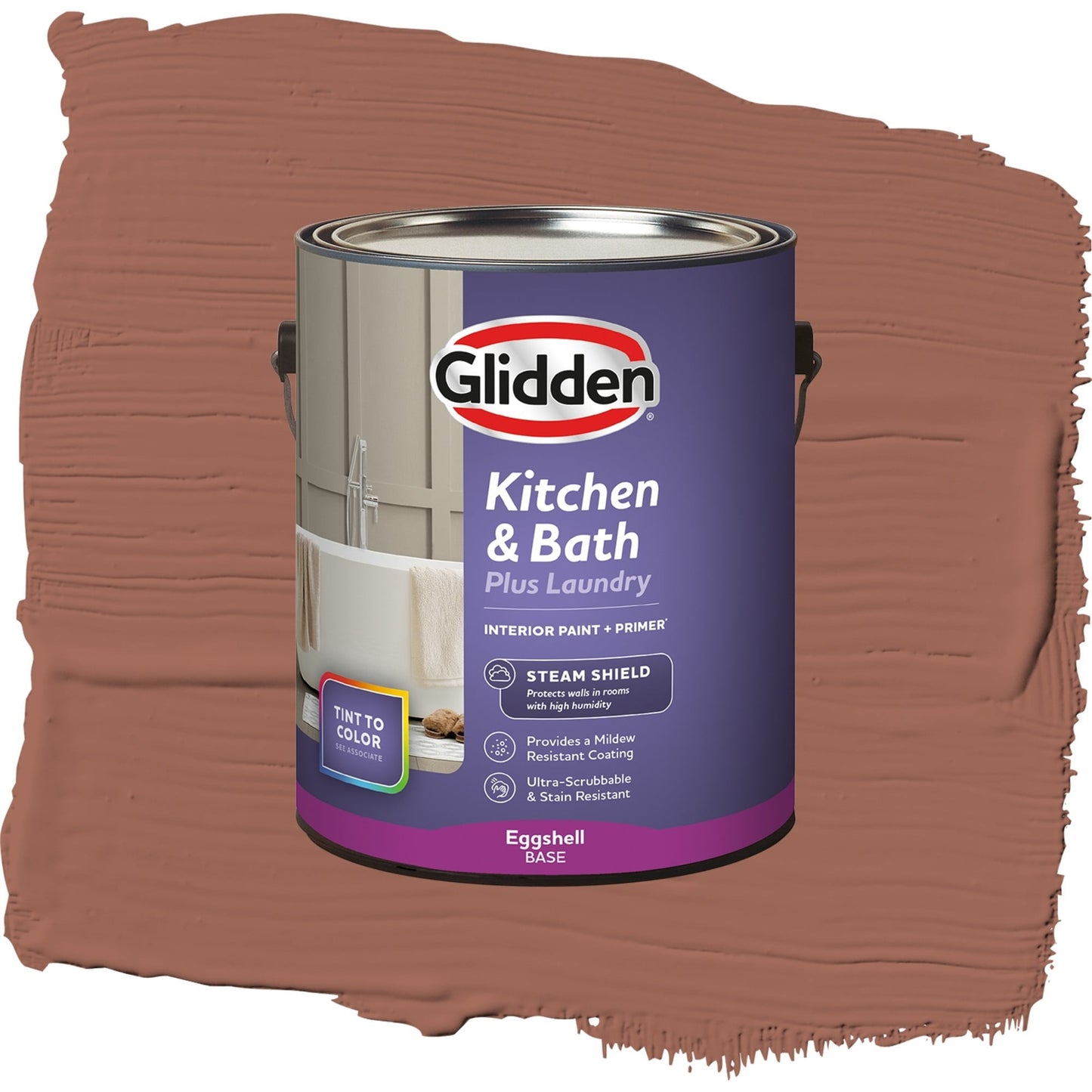 Glidden Glidden Kitchen Bath and Laundry Apple Brown Betty / Orange, Eggshell Interior Paint with Primer, 1 Gallon