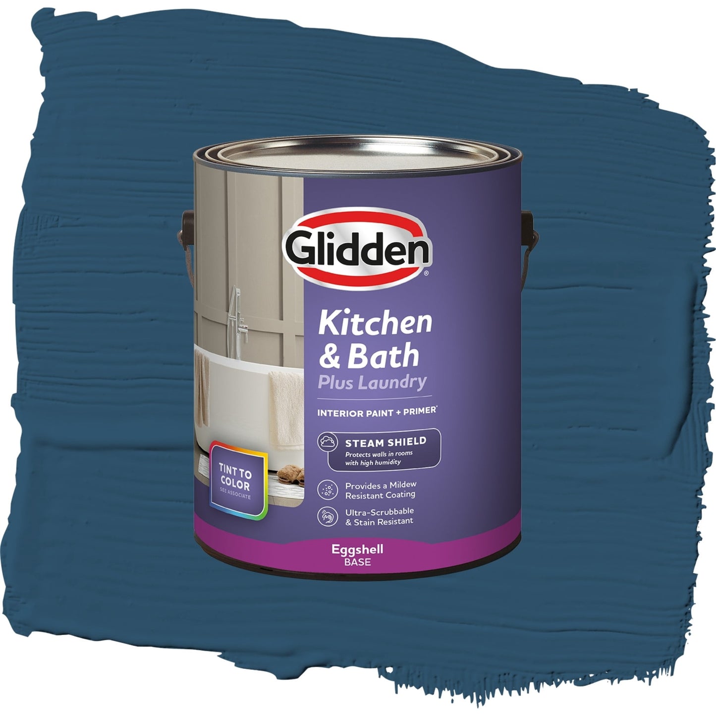 Glidden Glidden Kitchen Bath and Laundry Blue Lava / Blue, Eggshell Interior Paint with Primer, 1 Gallon