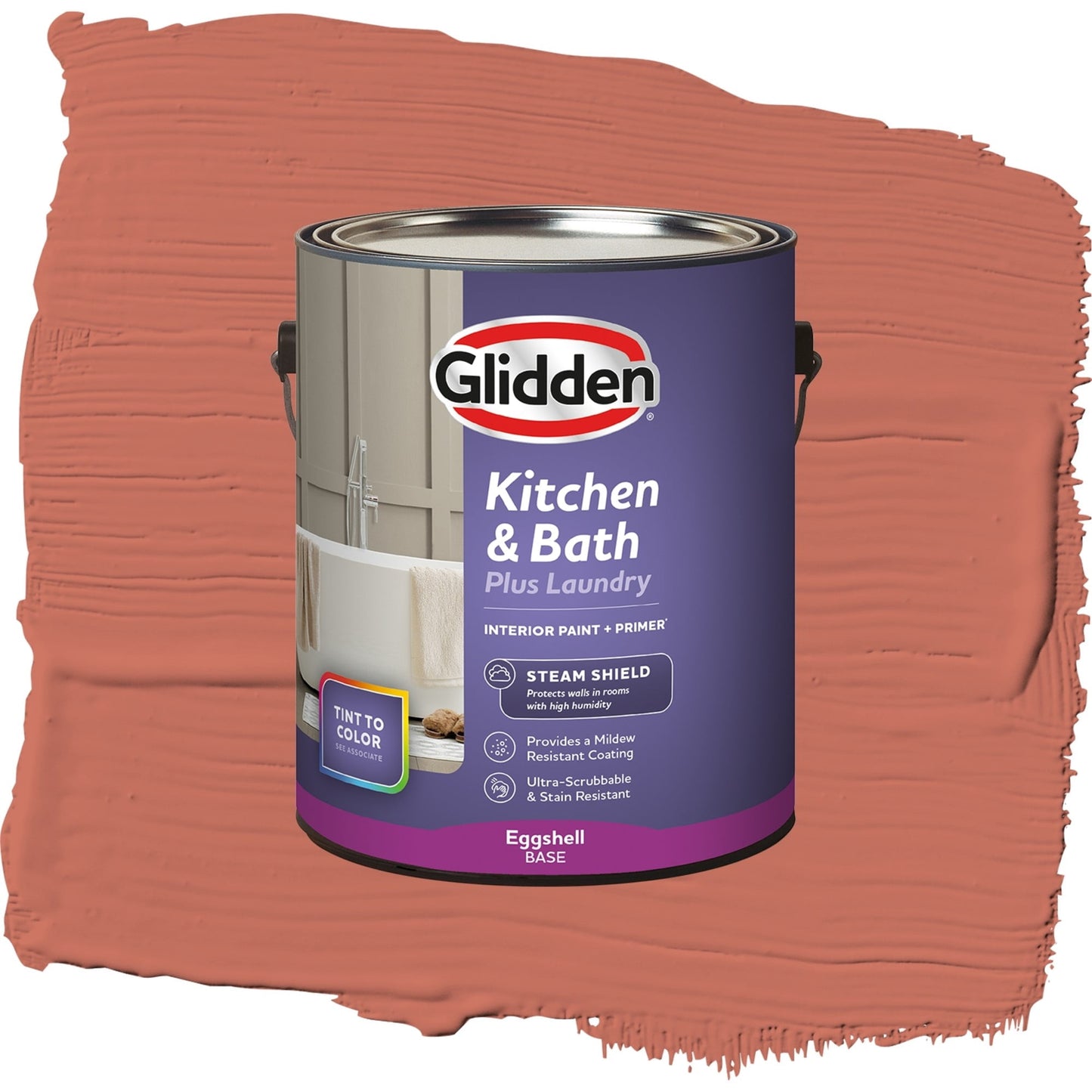 Glidden Glidden Kitchen Bath and Laundry Cajun Spice / Orange, Eggshell Interior Paint with Primer, 1 Gallon