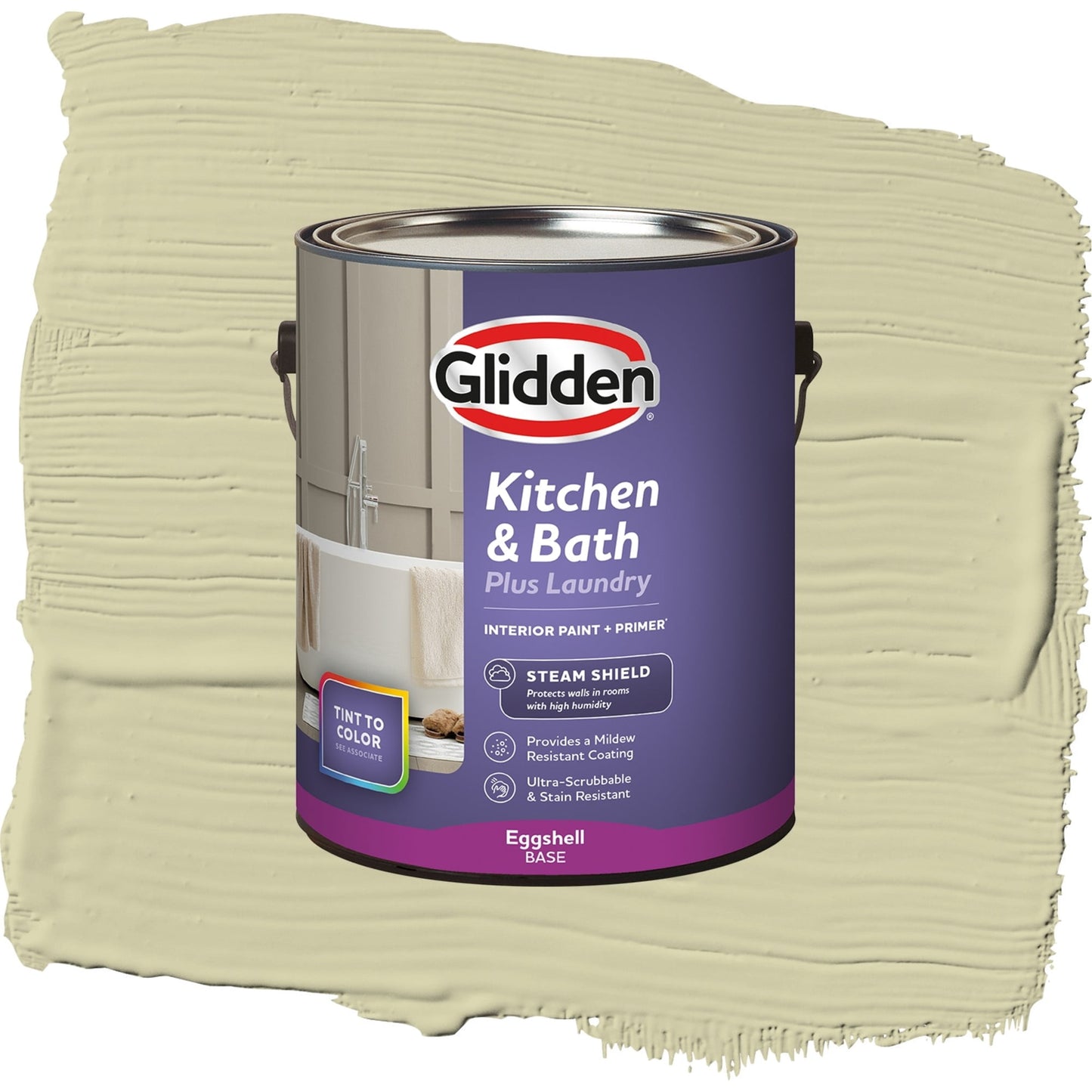 Glidden Glidden Kitchen Bath and Laundry Canary Grass / Green, Eggshell Interior Paint with Primer, 1 Gallon