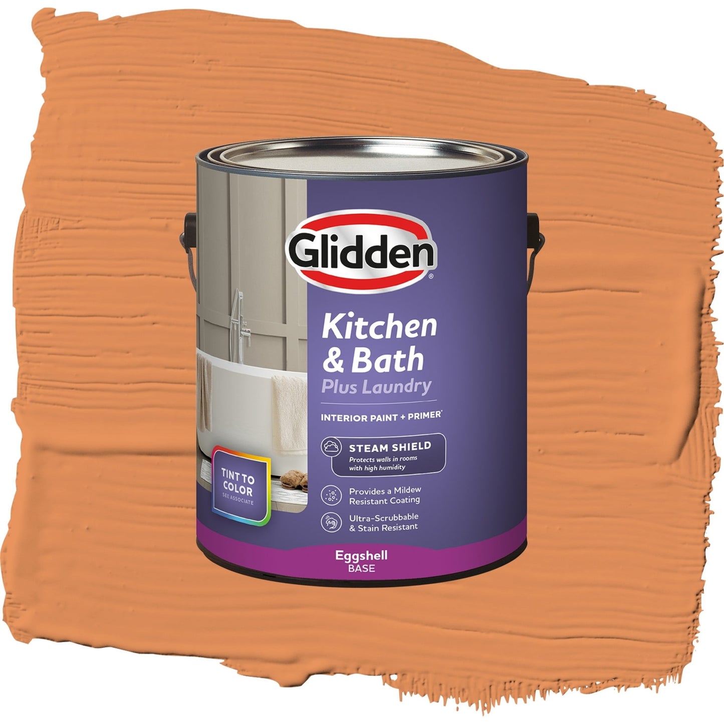 Glidden Glidden Kitchen Bath and Laundry Carrot Cake / Orange, Eggshell Interior Paint with Primer, 1 Gallon