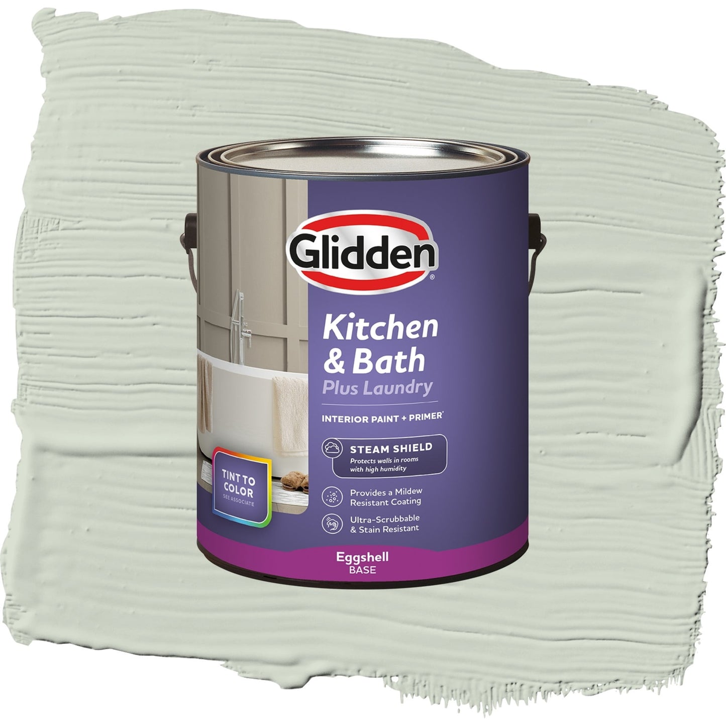 Glidden Glidden Kitchen Bath and Laundry Castaway / Blue, Eggshell Interior Paint with Primer, 1 Gallon