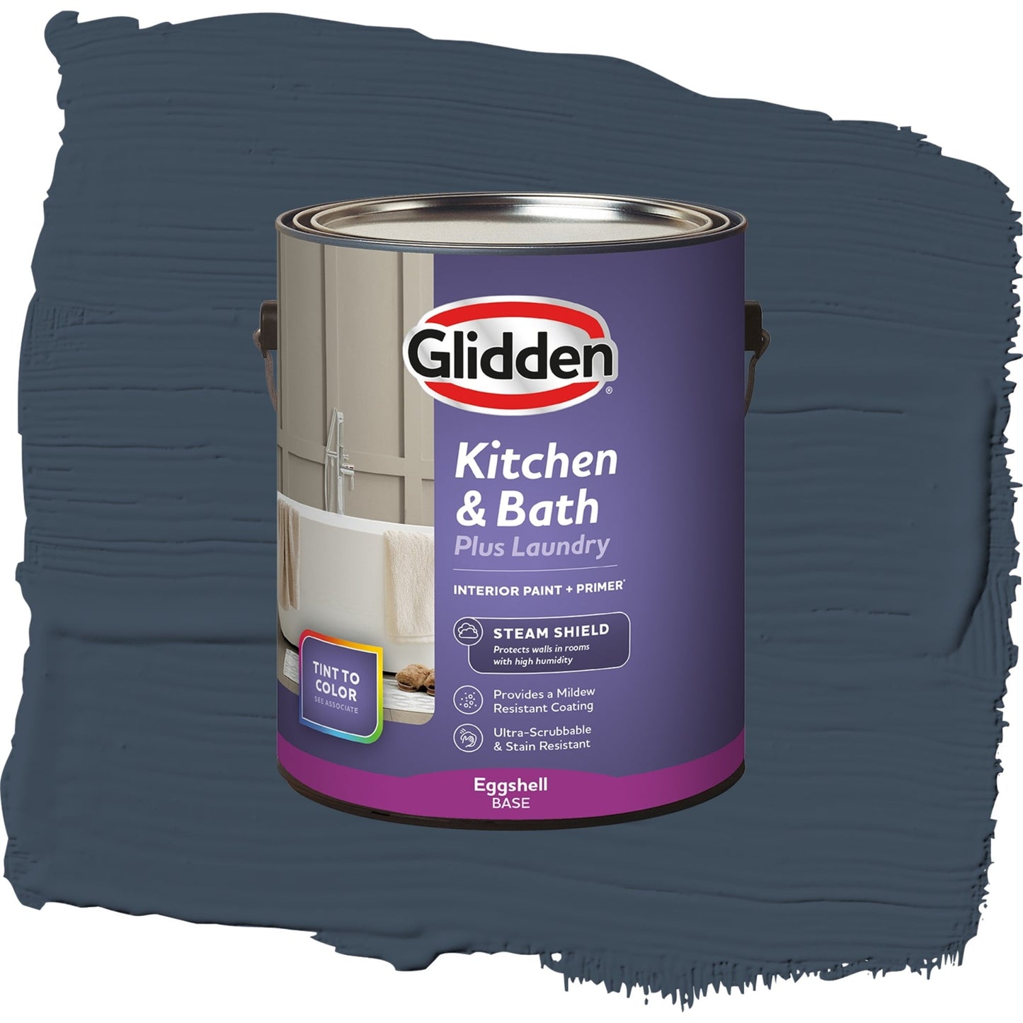 Glidden Glidden Kitchen Bath and Laundry Cavalry / Navy Blue, Eggshell Interior Paint with Primer, 1 Gallon