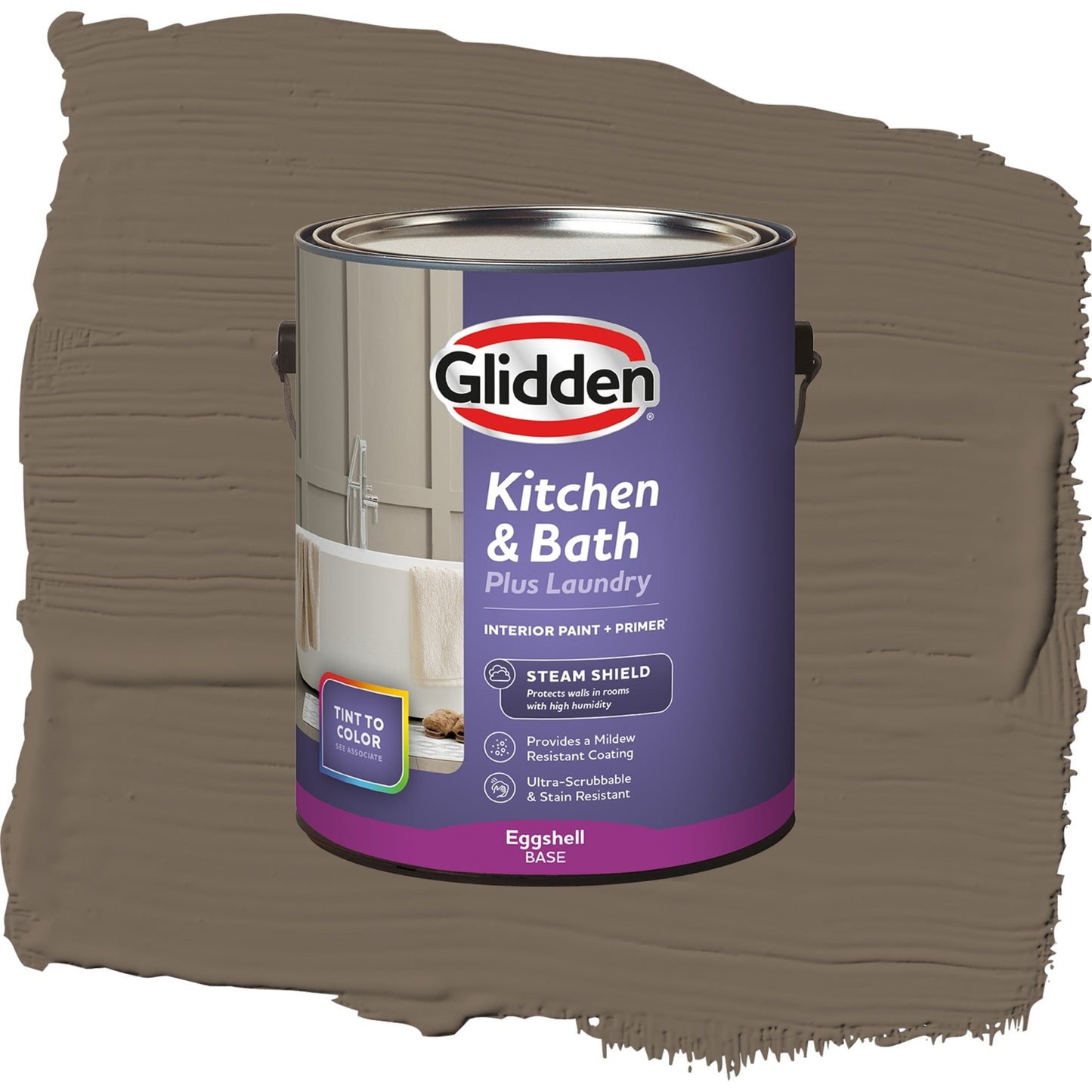 Glidden Glidden Kitchen Bath and Laundry Curlew / Gray, Eggshell Interior Paint with Primer, 1 Gallon